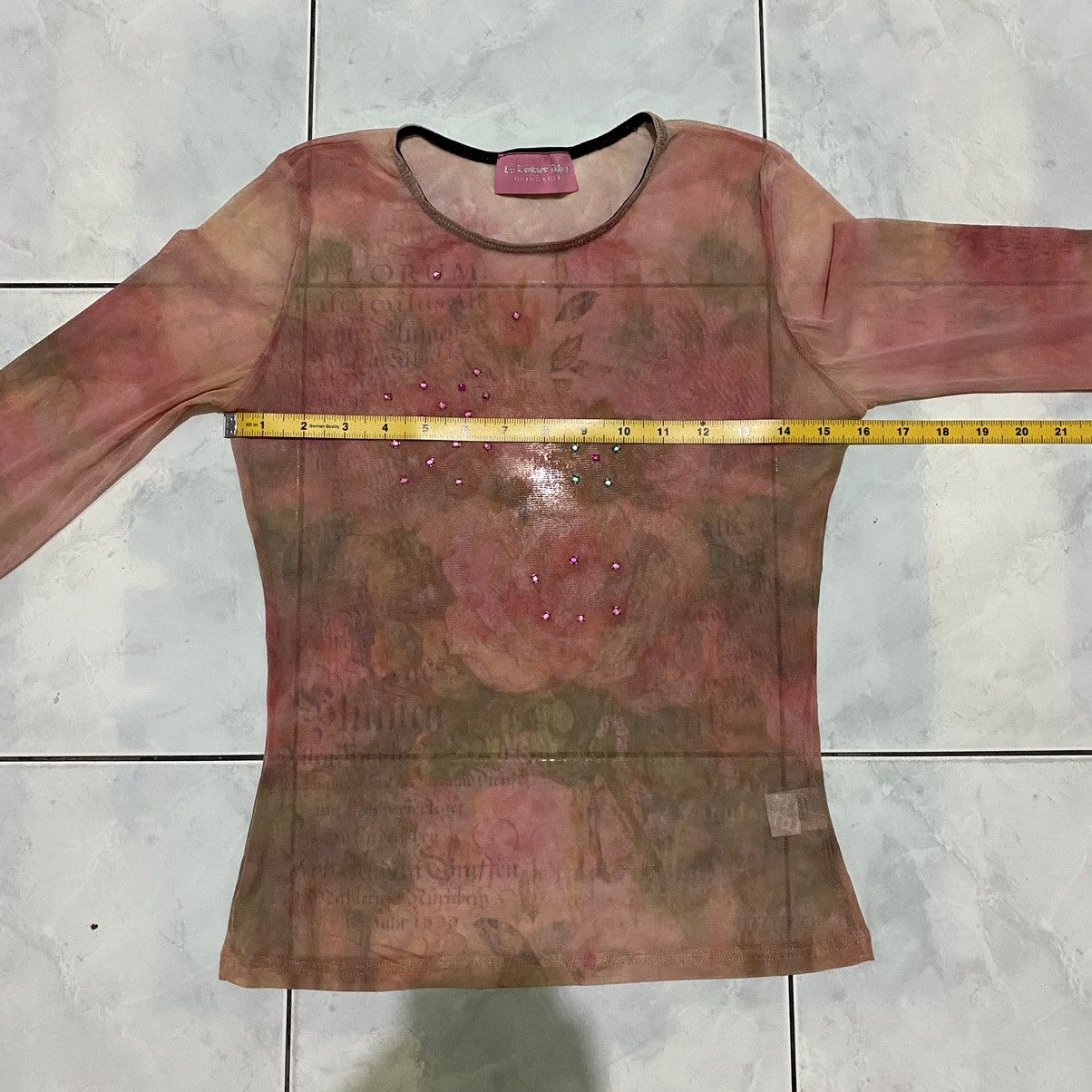 If Six Was Nine La Lotus Bleu Rose Poem Sheer Top Jean Paul Gaultier Style Size US M / EU 48-50 / 2 - 7 Thumbnail