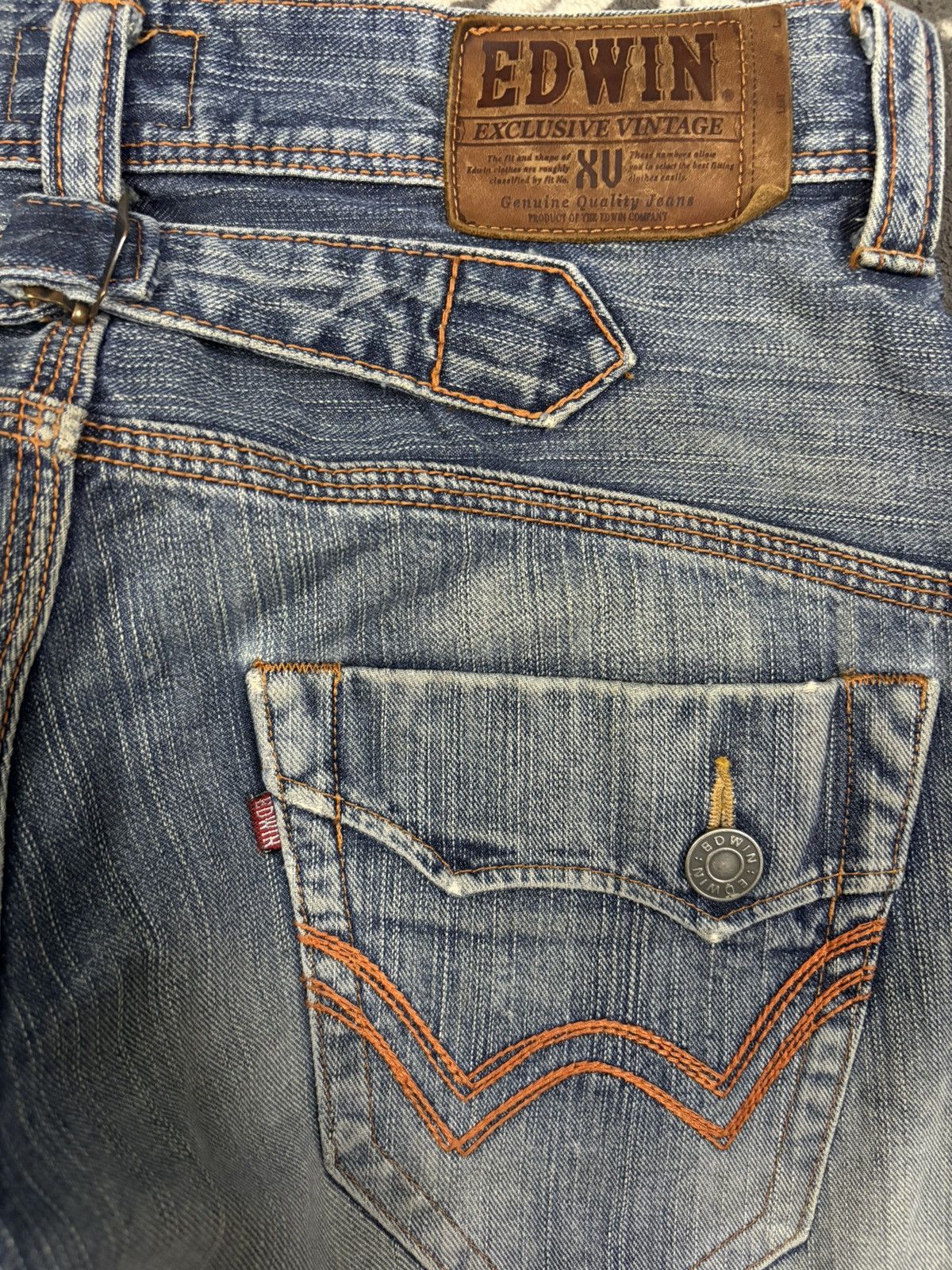 Edwin Vintage Edwin XV Buckle Back Flare Distressed Grunge Jeans Size US 31 - 10 Thumbnail