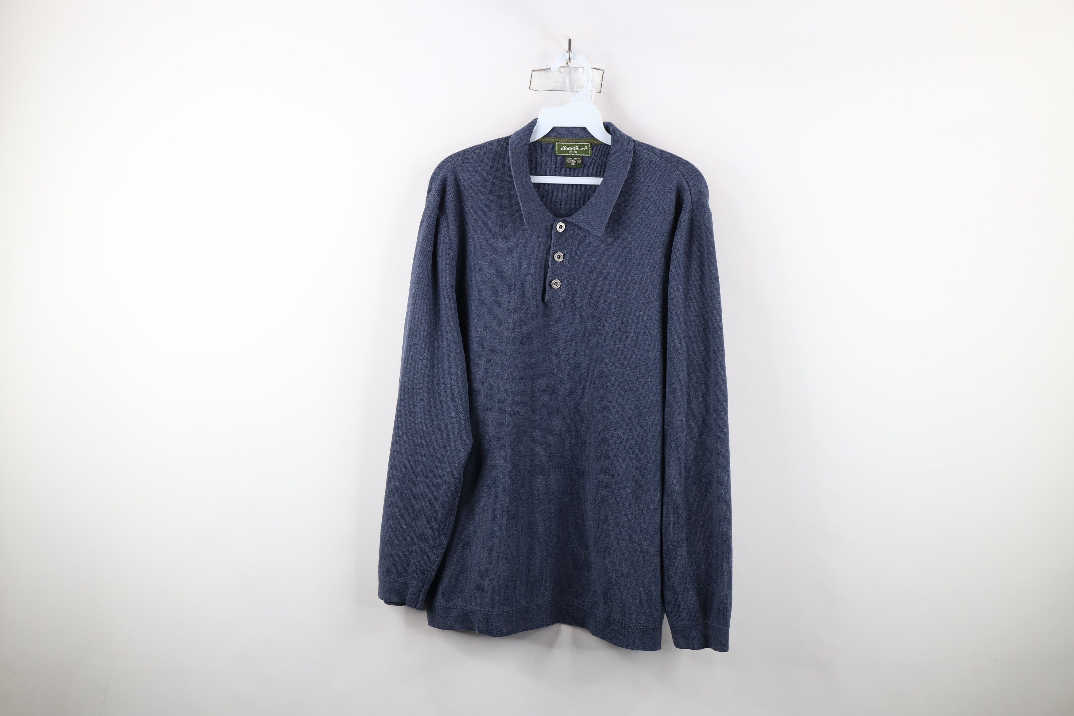Eddie Bauer × Vintage Vintage 90s Eddie Bauer Heavyweight Thermal Collared Polo Size US XL / EU 56 / 4 - 1 Thumbnail