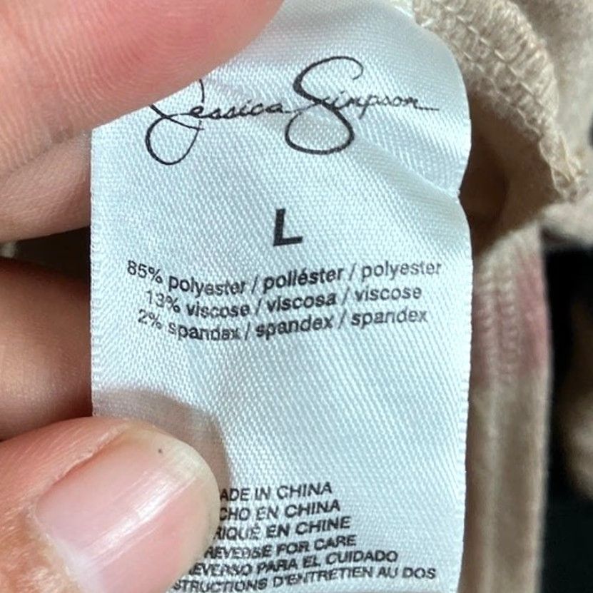 Jessica Simpson Jessica Simpson Womens Shirt Tan Side Split Scoop Neck Long Sleeved Stretch L Shirt Size L / US 10 / IT 46 - 7 Thumbnail