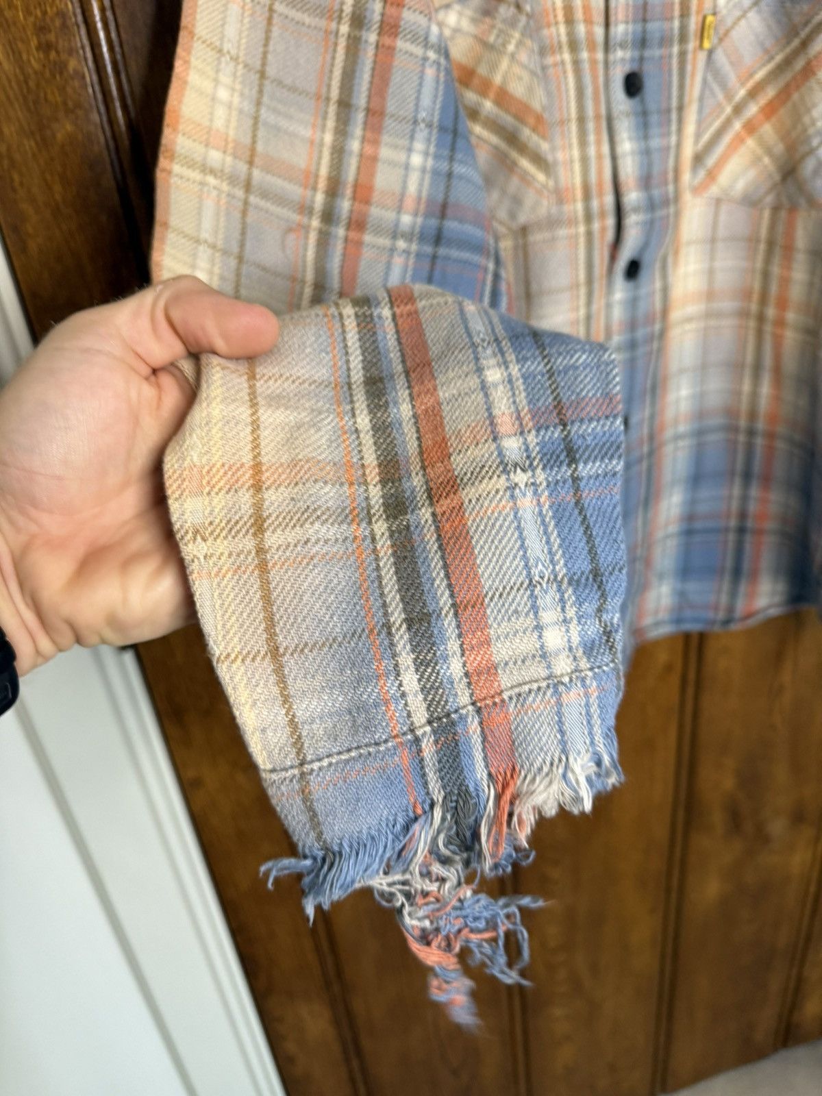 Gallery Dept. Gallery Dept Marley Distressed Checked Cotton-Flannel Shirt Size US XL / EU 56 / 4 - 15 Thumbnail
