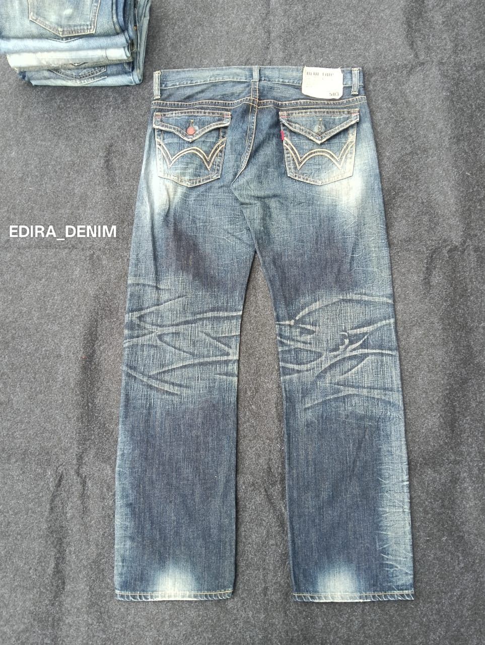 Edwin Y2K Edwin 503 Blue Trip Washed Denim Jeans Japan Streetwear Size US 37 - 2 Thumbnail