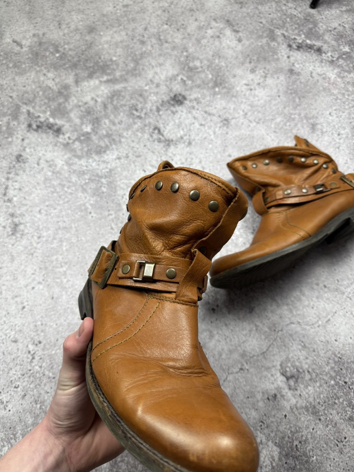 Japanese Brand A.S.9.8 Buffalo Style Studded Belted Boots Leather Japanese Size US 8 / EU 41 - 5 Thumbnail
