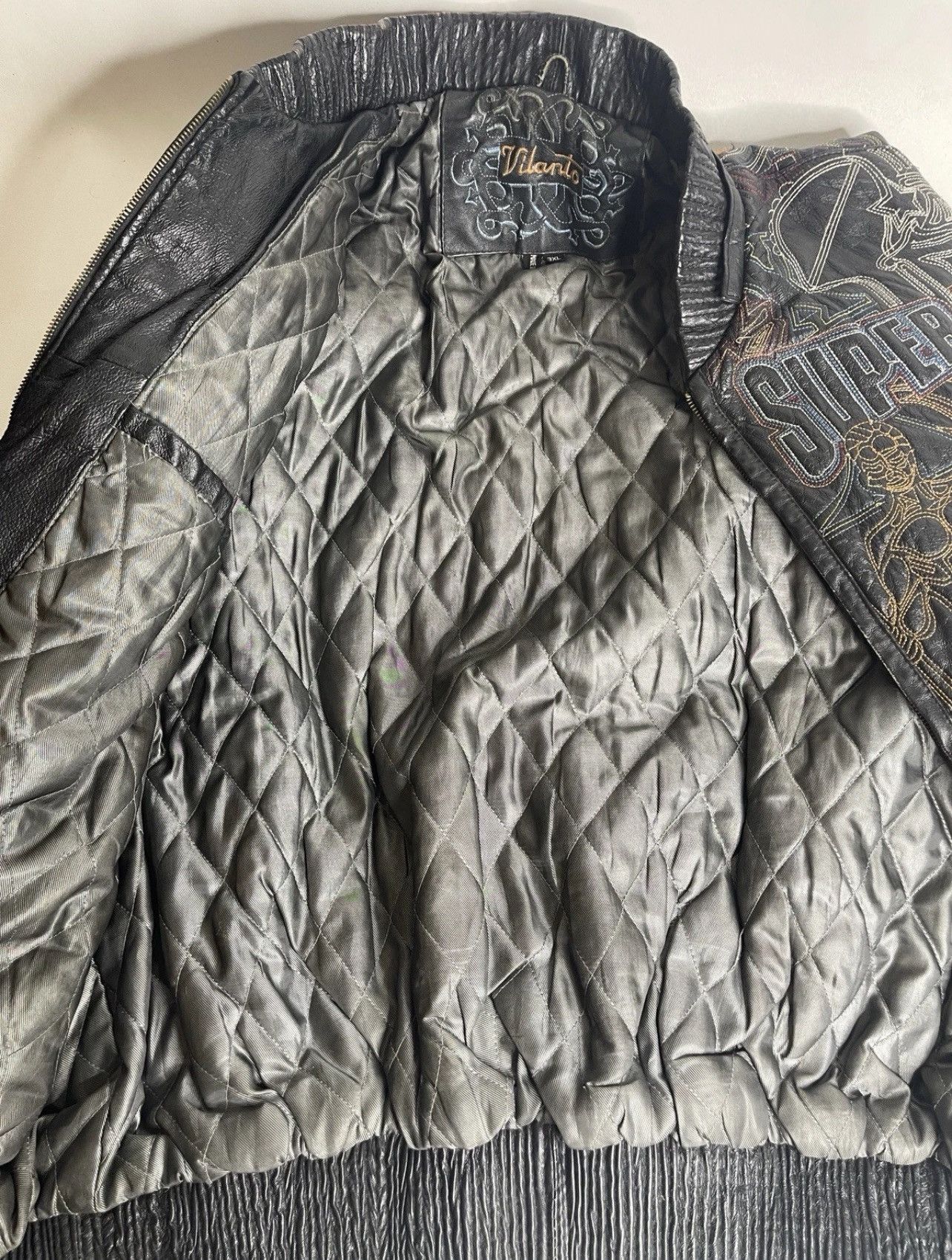 Vintage Vilanto Leather Jacket AOP 3XL Super Bowl World Series Size US XXL / EU 58 / 5 - 16 Thumbnail