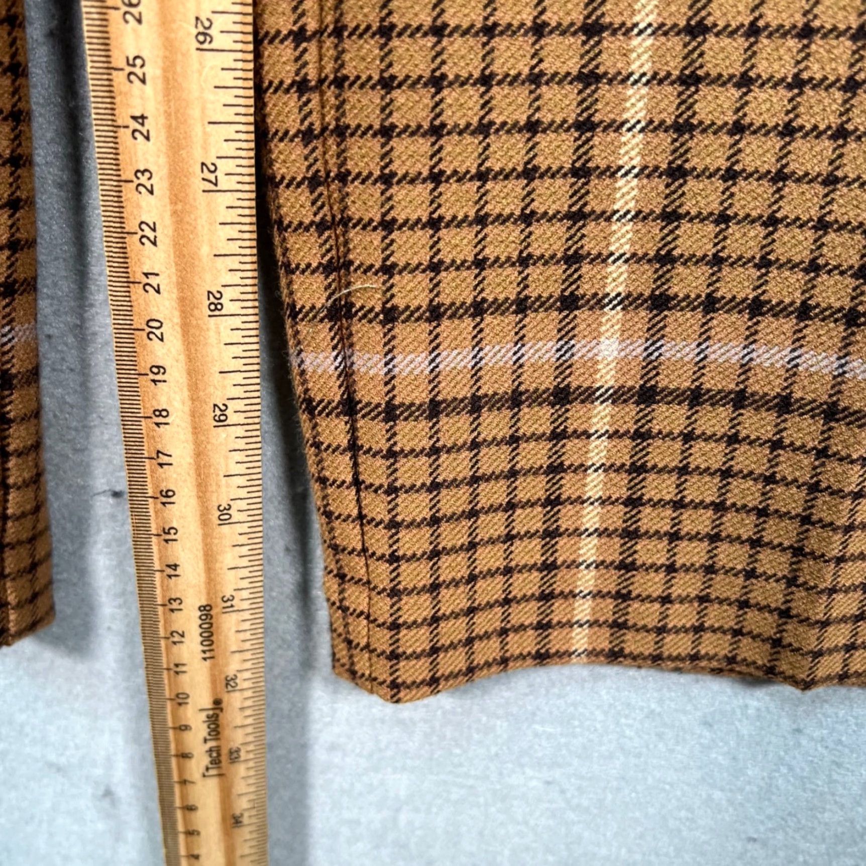 Vintage Wilfred Womens Brown High-Waisted Plaid Pleated Wide-Leg Pants Size 6 Size 28" / US 6 / IT 42 - 6 Thumbnail