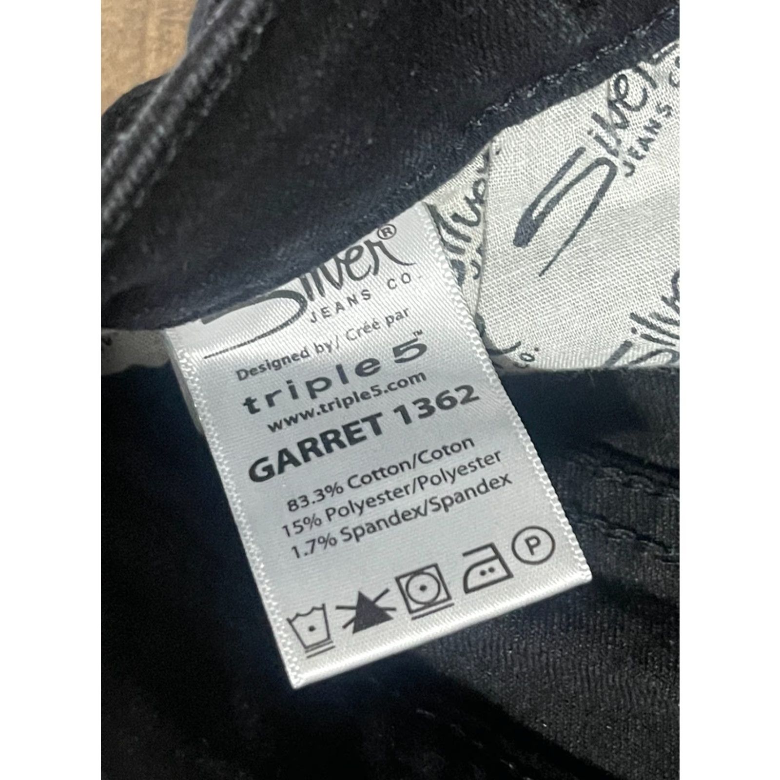 Silver Jeans Co. Silver Jeans Co. Jeans Women 16 Black Denim GARRET 1362 Straight 5-Pocket Inseam 28.5 in Regular Size 38" / US 16 / IT 52 - 5 Thumbnail