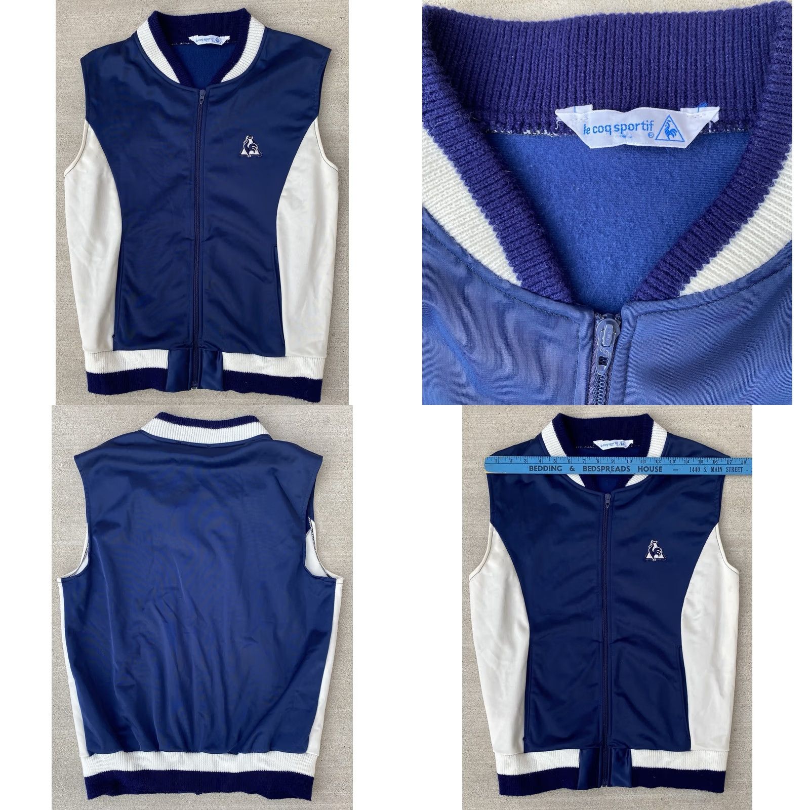 Le Coq Sportif VINTAGE Le Coq Sportif Track Vest M Blue White Rooster Logo Zip Vest Mens Vintage) Size US M / EU 48-50 / 2 - 10 Thumbnail
