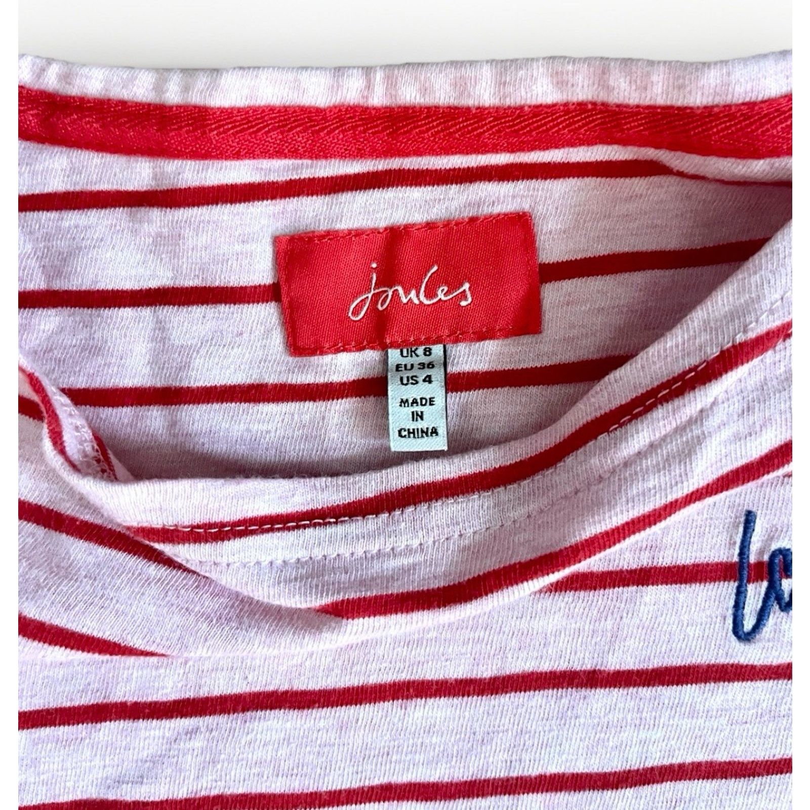 Other Joules womens size 4 Lovely striped long sleeve red pink top Size S / US 4 / IT 40 - 4 Thumbnail