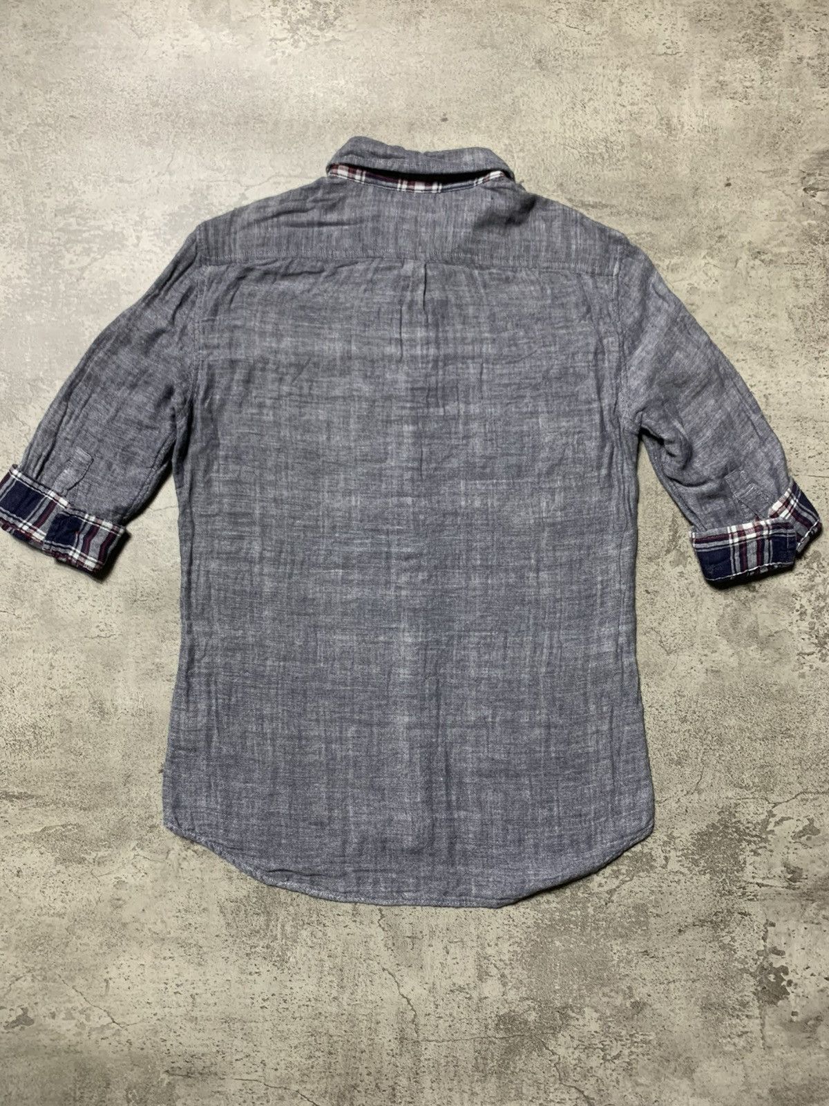 Katharine Hamnett London Katharine Hamnett - Reversible-Style Chambray × Plaid Shirt Size US M / EU 48-50 / 2 - 7 Thumbnail