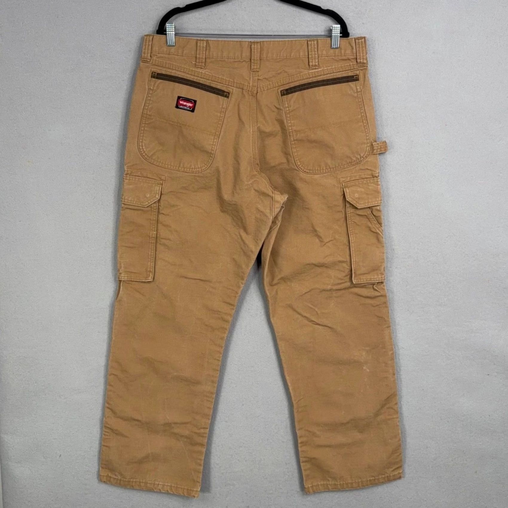 Wrangler Wrangler Cargo Pants Mens 38x30 Brown Solid Workwear Canvas Utility Gorpcore Size US 38 / EU 54 - 7 Thumbnail
