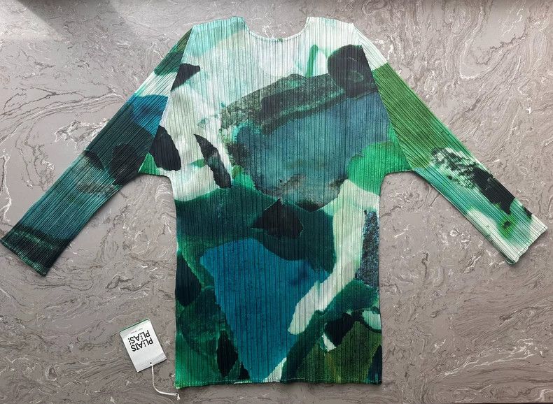 Issey Miyake Issey Miyake size:4 Green petal ink-wash long-sleeved shir Size XS / US 0-2 / IT 36-38 - 2 Thumbnail