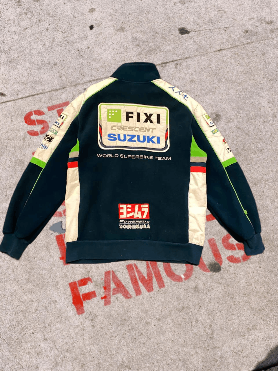 Vintage Suzuki Fixi Motorex Racing Vintage Fleece Zip Jacket Size US L / EU 52-54 / 3 - 1 Thumbnail