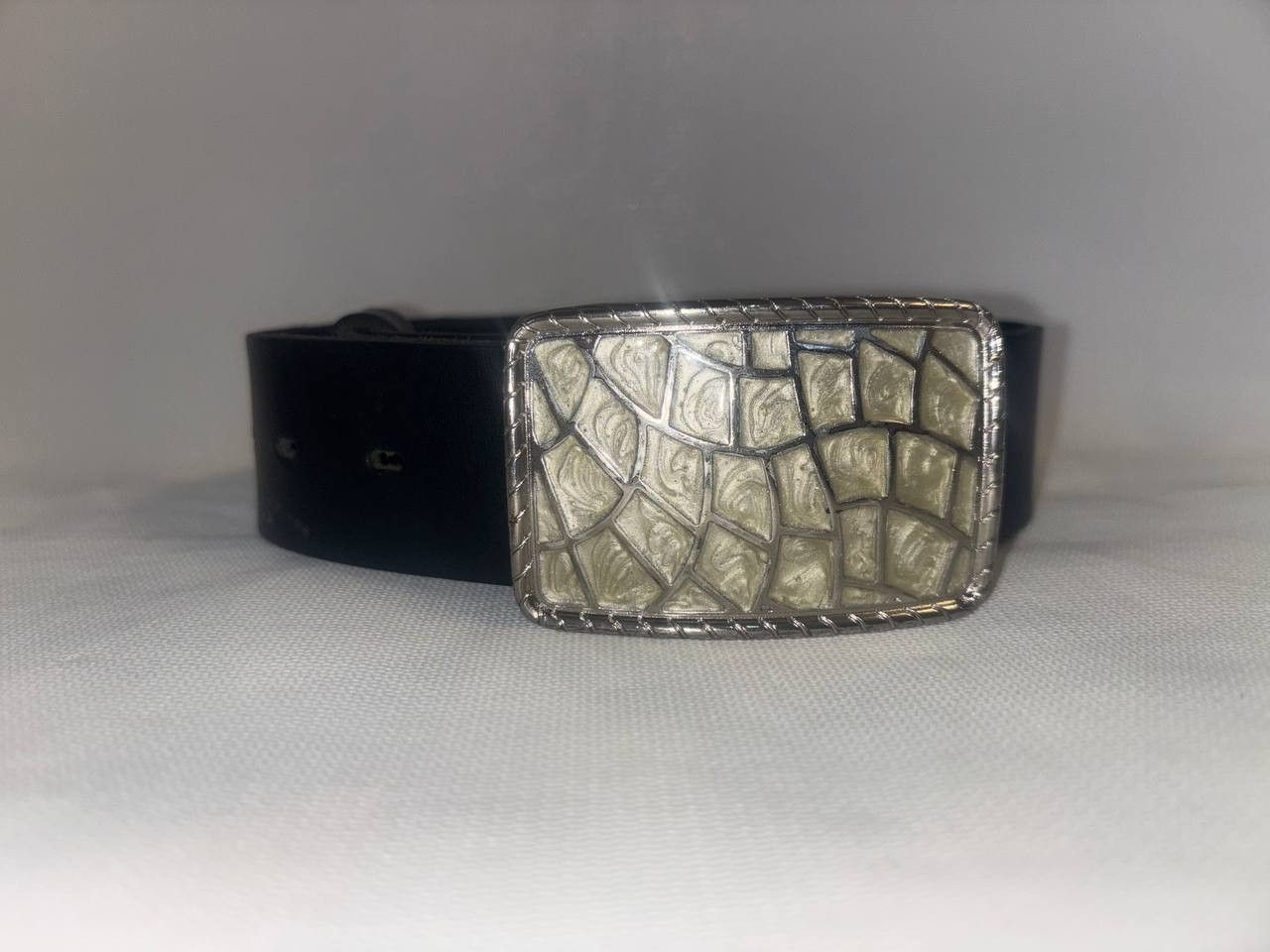Vintage Vintage belt JONES stylish, luxurious, leather black belt Size ONE SIZE - 5 Thumbnail