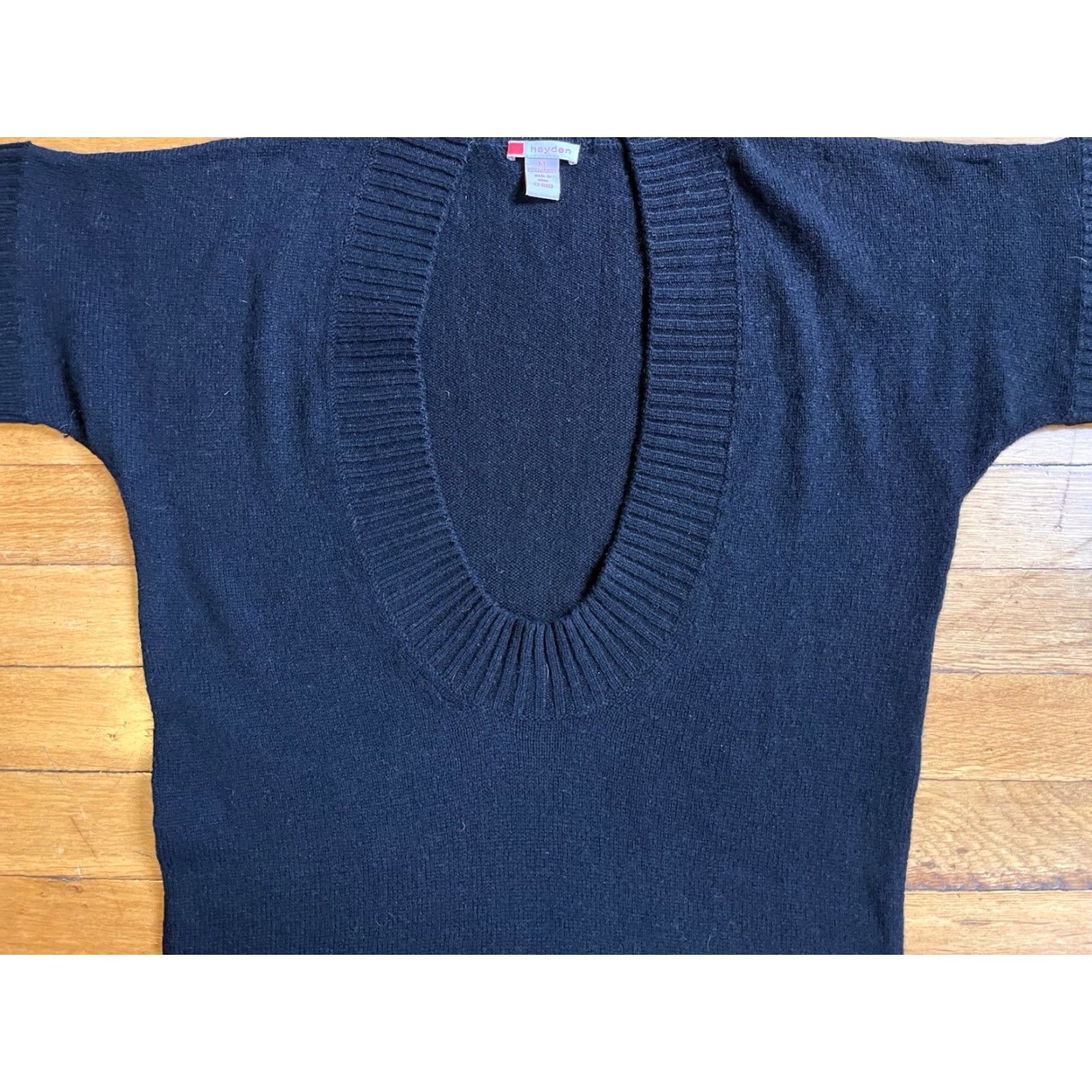 Vintage Hayden 100% Cashmere Sweater Women’s M Black Short Sleeve Shirt Size M / US 6-8 / IT 42-44 - 3 Thumbnail