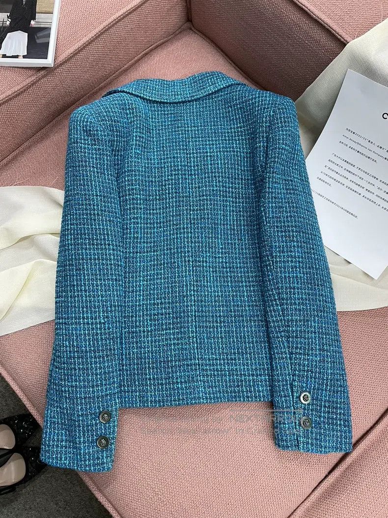 Chanel Chanel 22P peacock blue lion button four-pocket jacket Size XS / US 0-2 / IT 36-38 - 5 Thumbnail