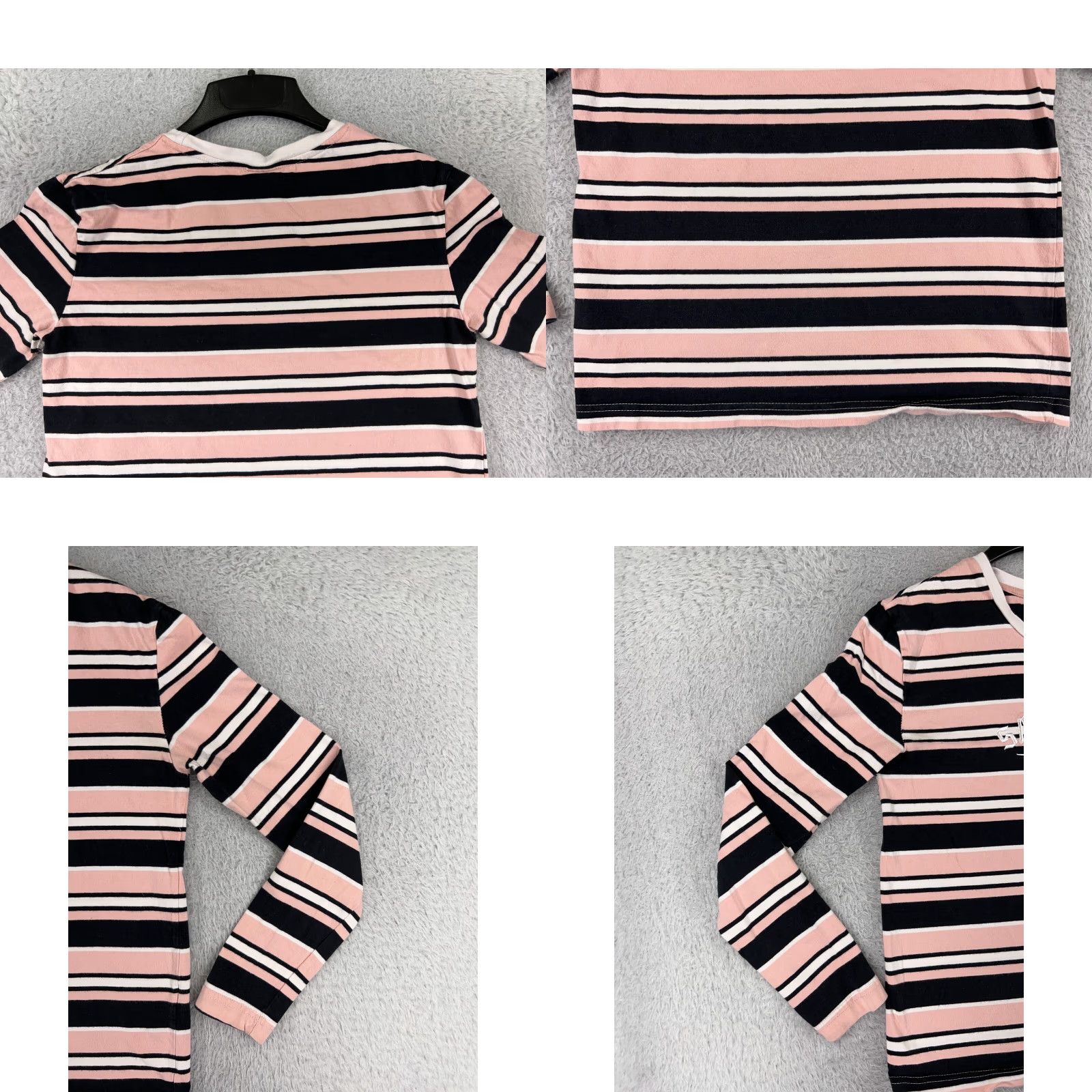 Vintage Santa Cruz Shirt Womens Small Pink Stripe Crop Long Sleeve Logo Beach Skate Size S / US 4 / IT 40 - 8 Thumbnail