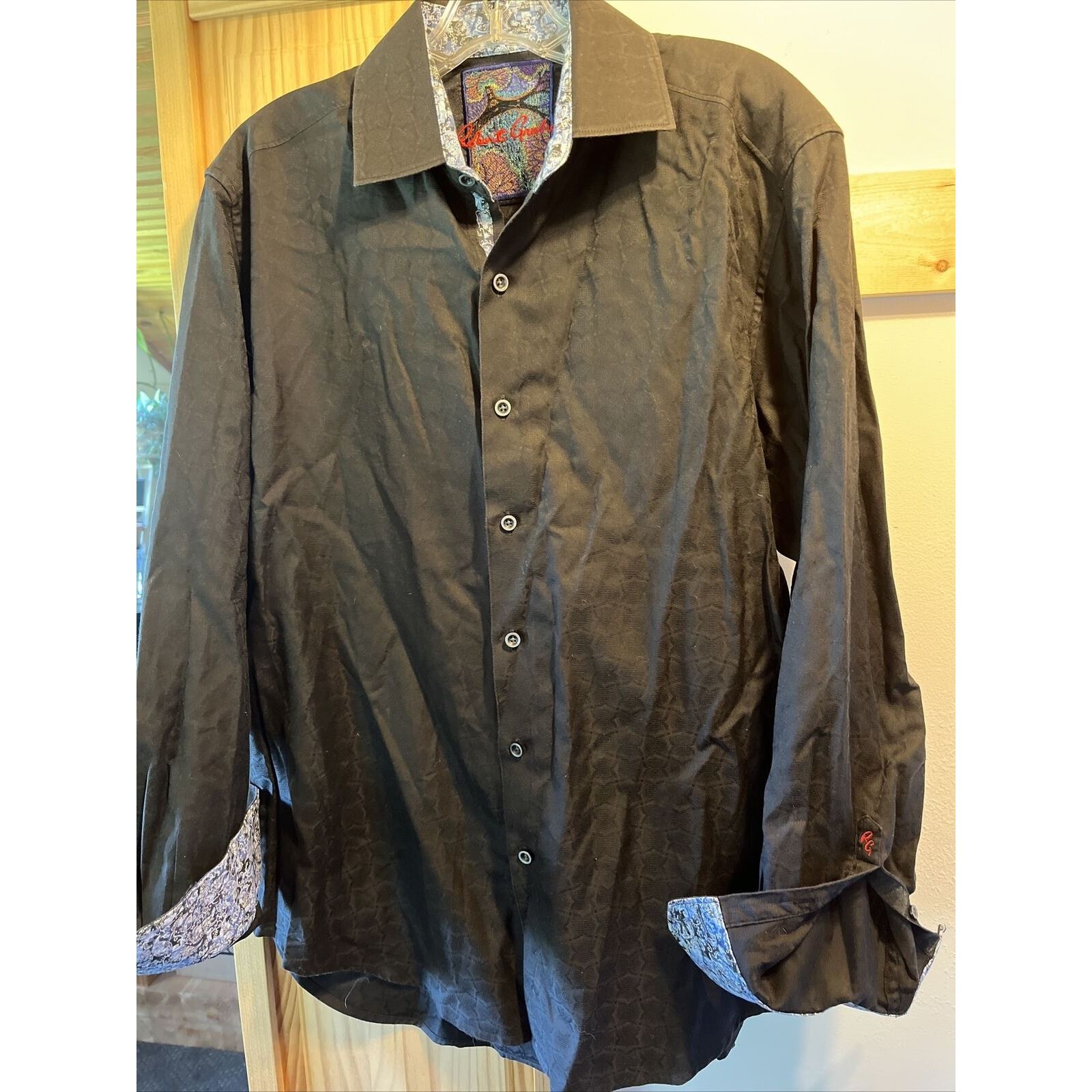 Robert Graham Robert Graham men’s M black long sleeve button cotton shirt Size US M / EU 48-50 / 2 - 8 Thumbnail