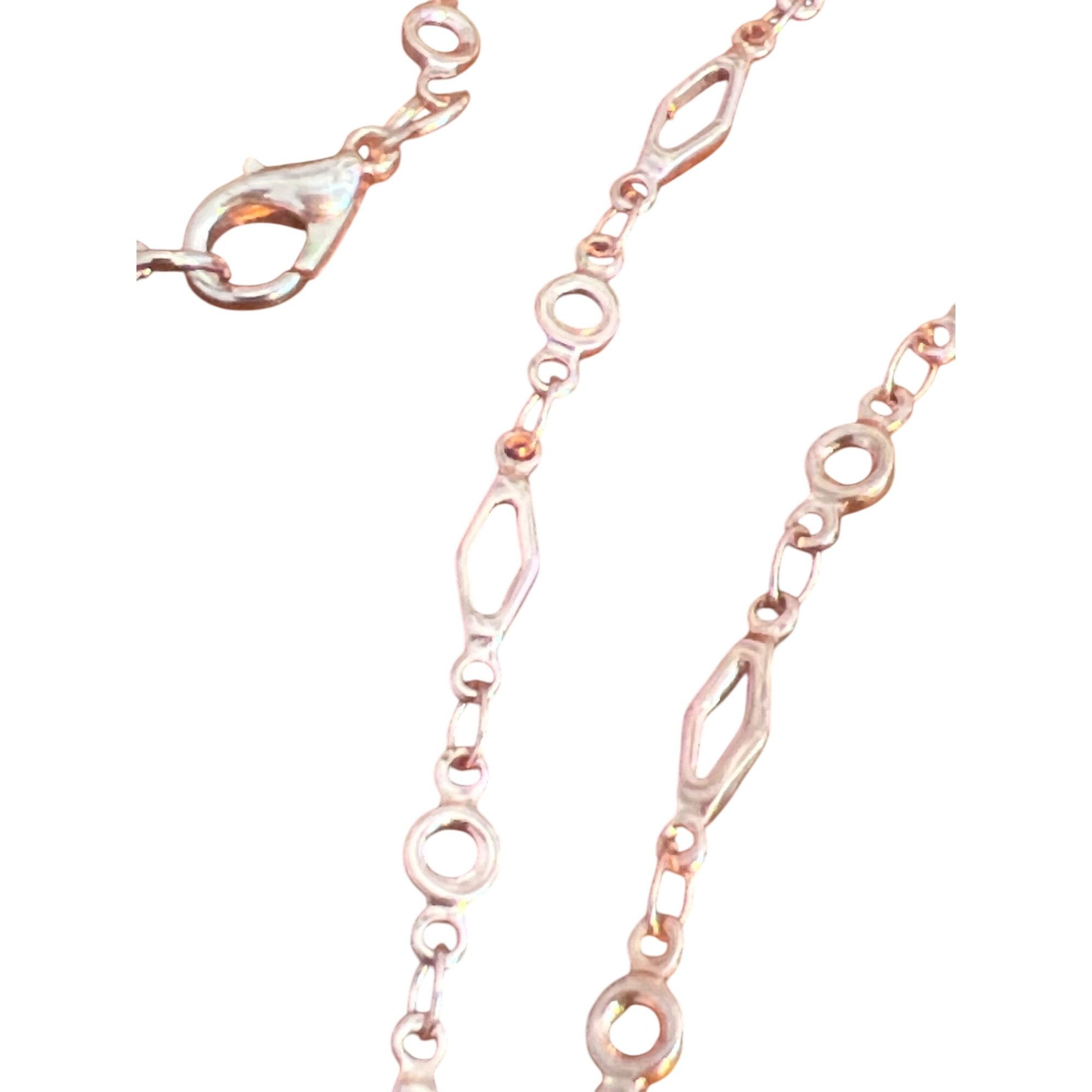 Other Rose Gold Tone Chain Link Necklace Badge Name Tag Holder Lob Size ONE SIZE - 3 Thumbnail