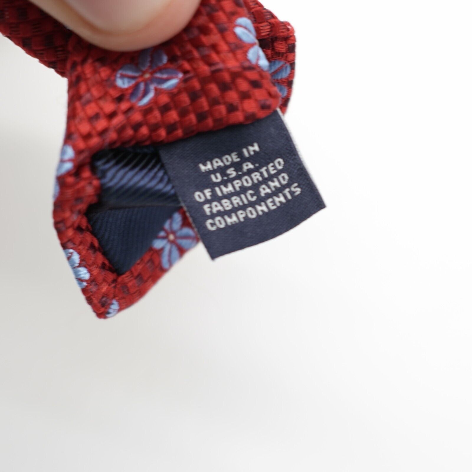 Hart Schaffner Marx Hart Schaffner Marx Red Blue Floral Geometric Woven Silk Tie Size ONE SIZE - 5 Thumbnail