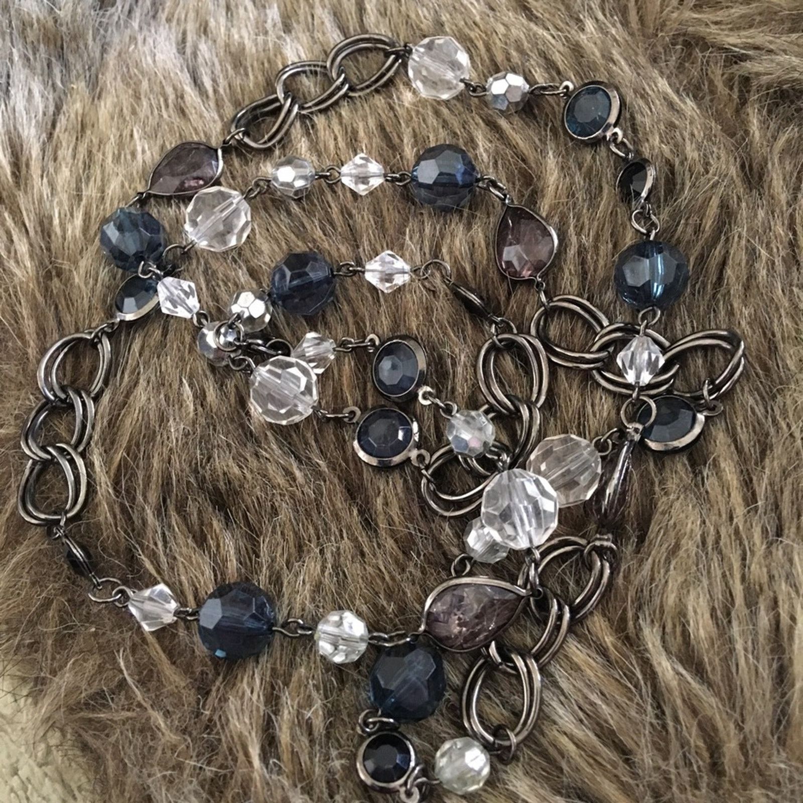 Vintage Vintage 90s chrome chain glass bead necklace Size ONE SIZE - 5 Thumbnail