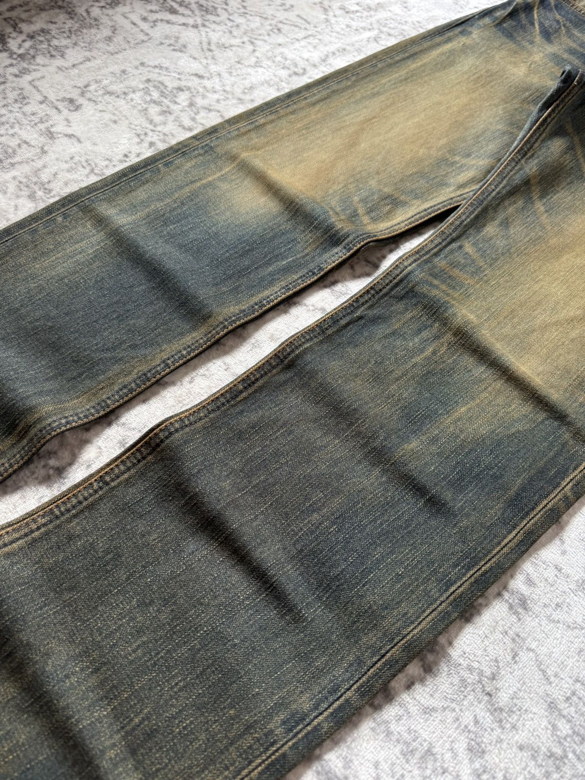 If Six Was Nine 2000s Wrangler Heavy Mud Wash Straight Loose Jeans Size US 30 / EU 46 - 7 Thumbnail