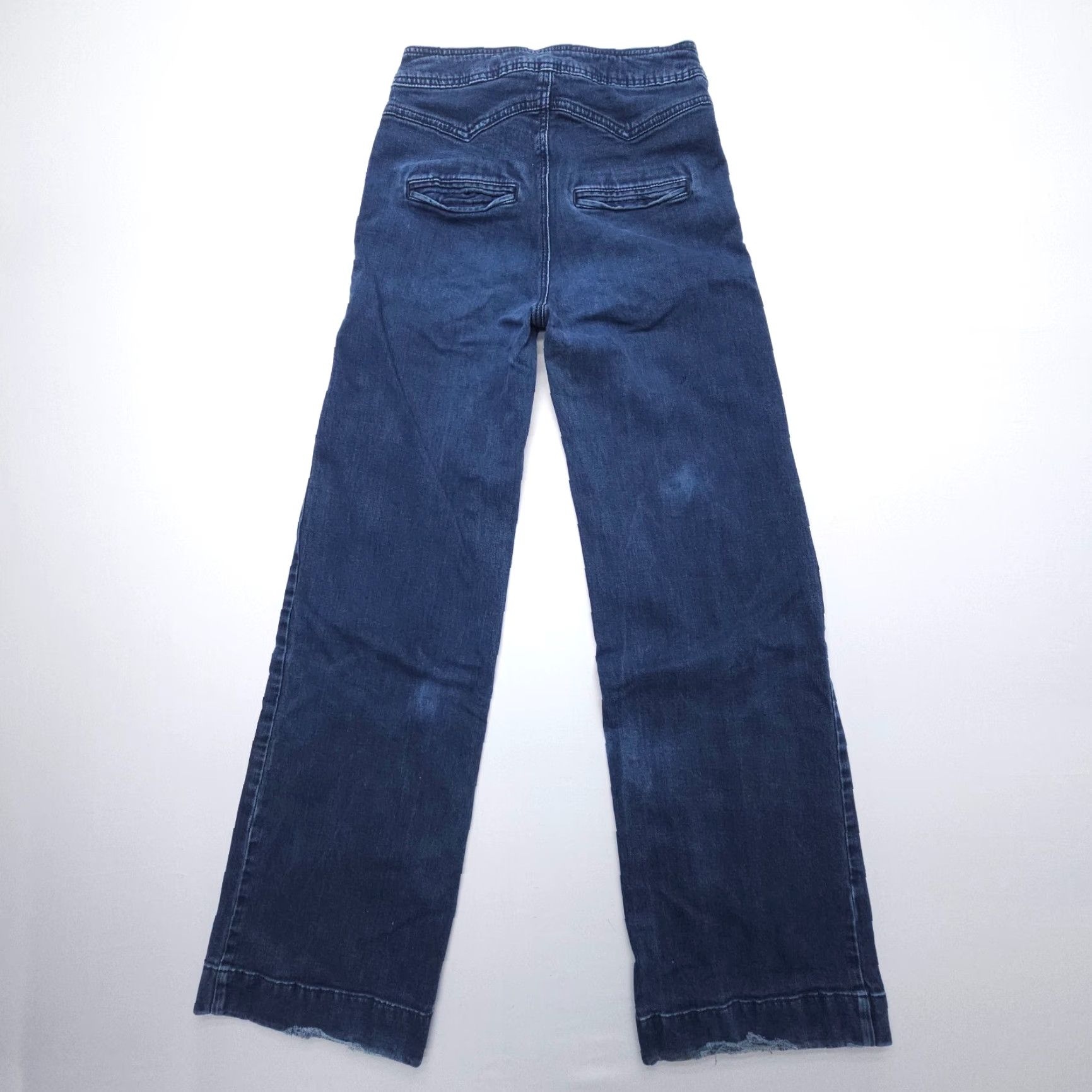 Flux Lux Jeans Dark Wash High Rise Wide-Leg 6 Boho Vintage Hippie Festival Women Jeans Size 6 Lux Dark Wash Bohemian 2000s Size 28" / US 6 / IT 42 - 2 Thumbnail