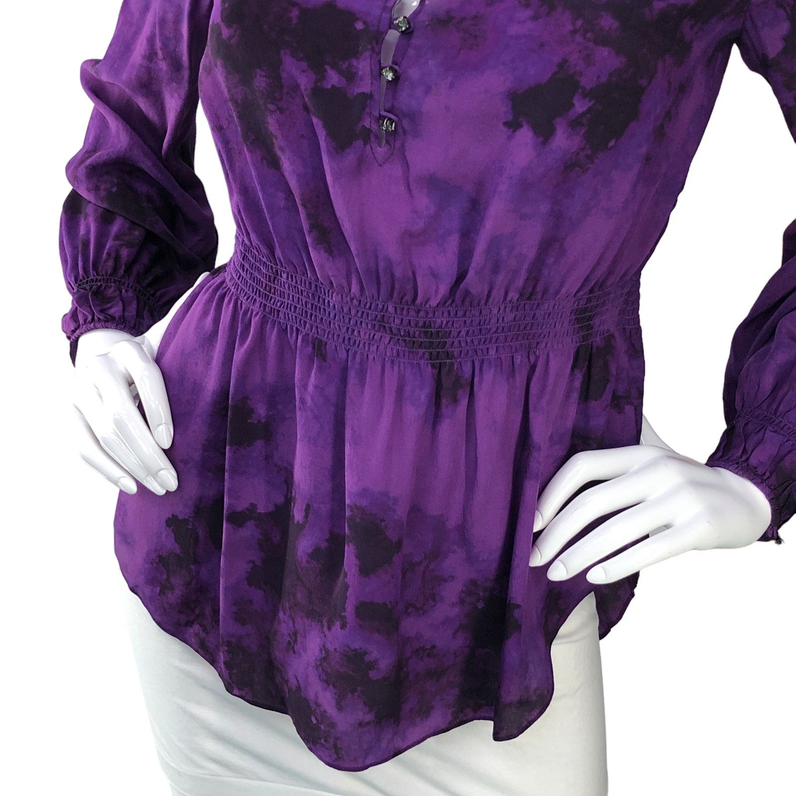Rebecca Taylor Rebecca Taylor Size 6 Blouse Silk V Neck Balloon Sleeve Size M / US 6-8 / IT 42-44 - 3 Thumbnail