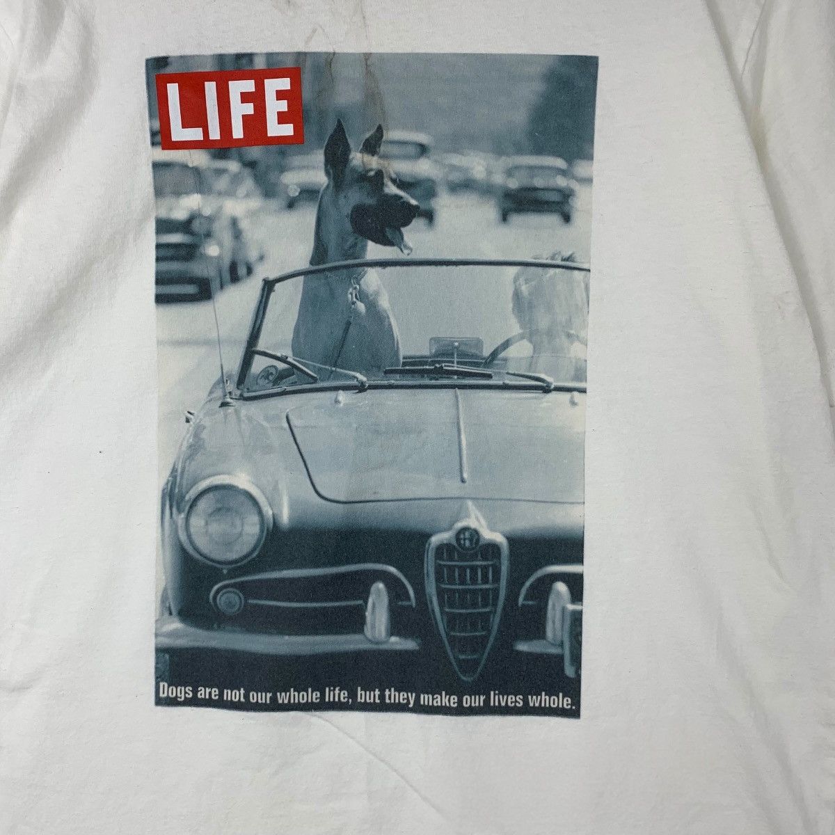 Vintage LIFE MAGAZINE COLLECTION Dog Companion Alfa Romeo Tee Shirt Size M / US 6-8 / IT 42-44 - 4 Thumbnail