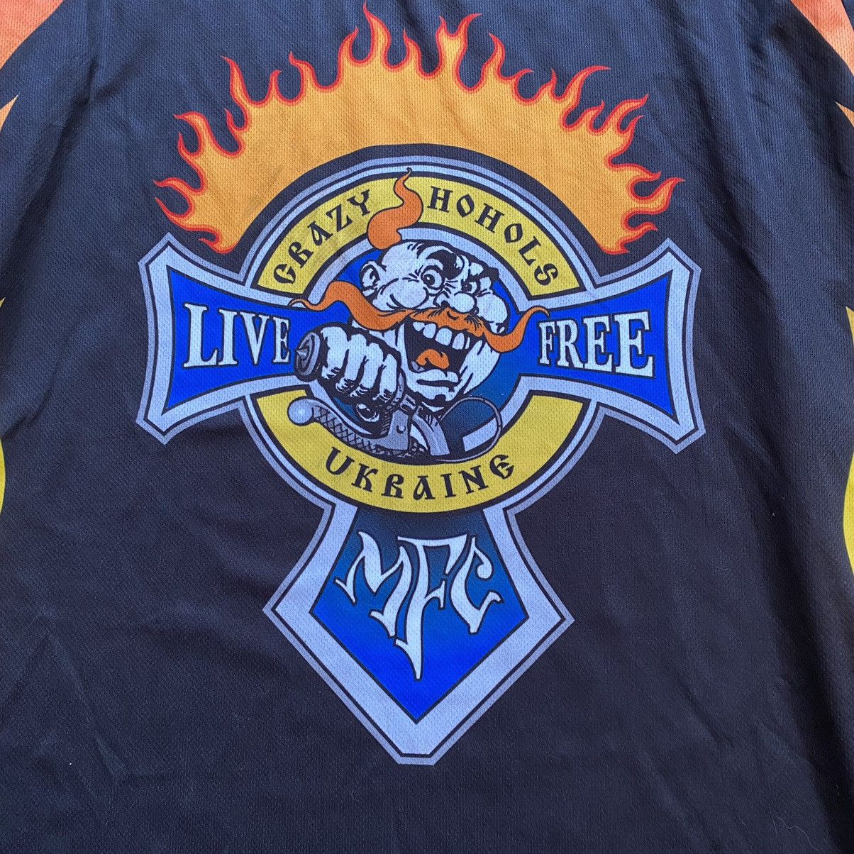 Harley Davidson VINTAGE CRAZY HOHOLS UKRAINE BIKERS FLAME KRAKADIL JERSEY Size US XL / EU 56 / 4 - 3 Thumbnail