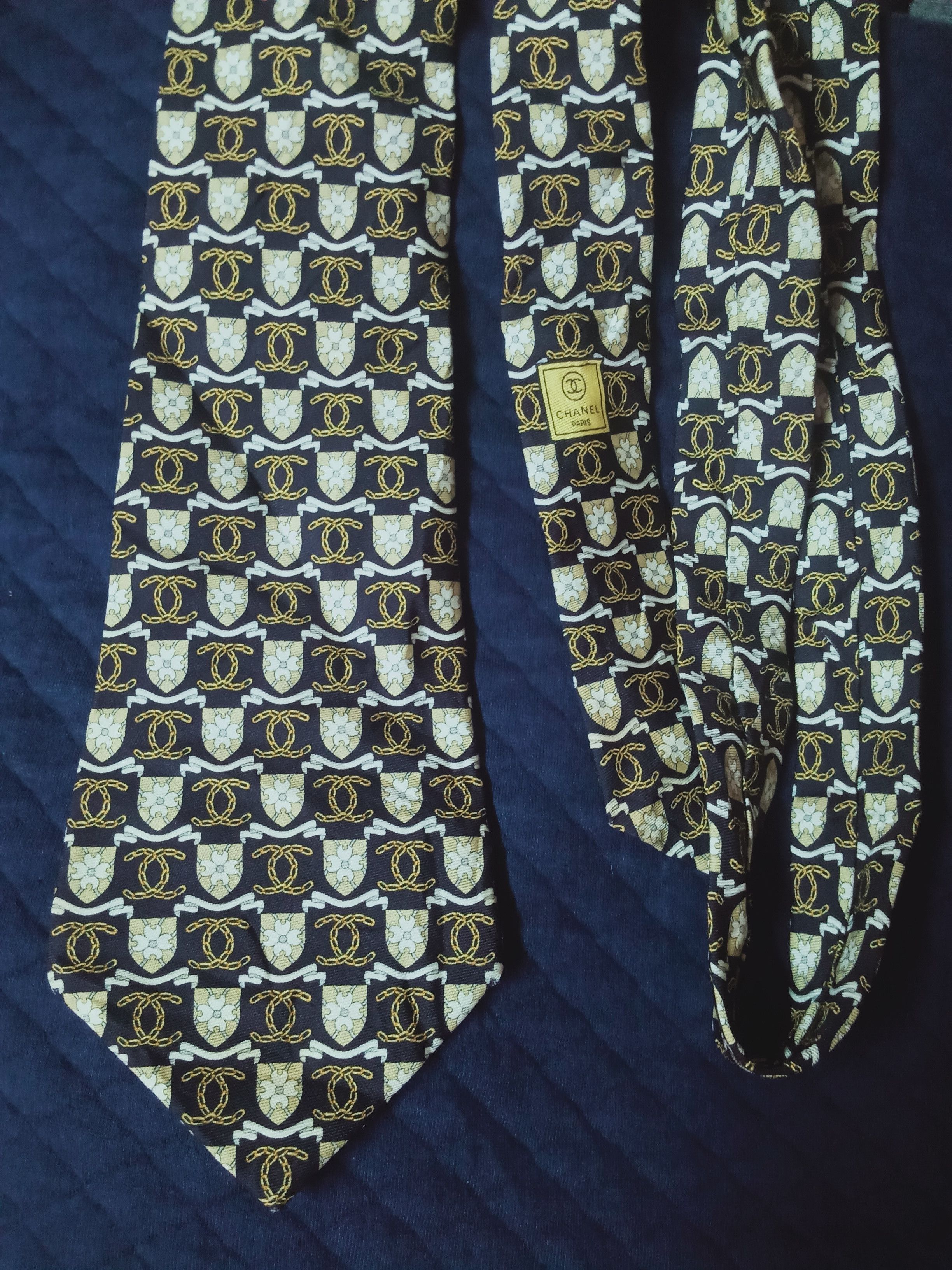 Chanel Chanel CC Chain Monogram Silk Tie Size ONE SIZE - 3 Thumbnail