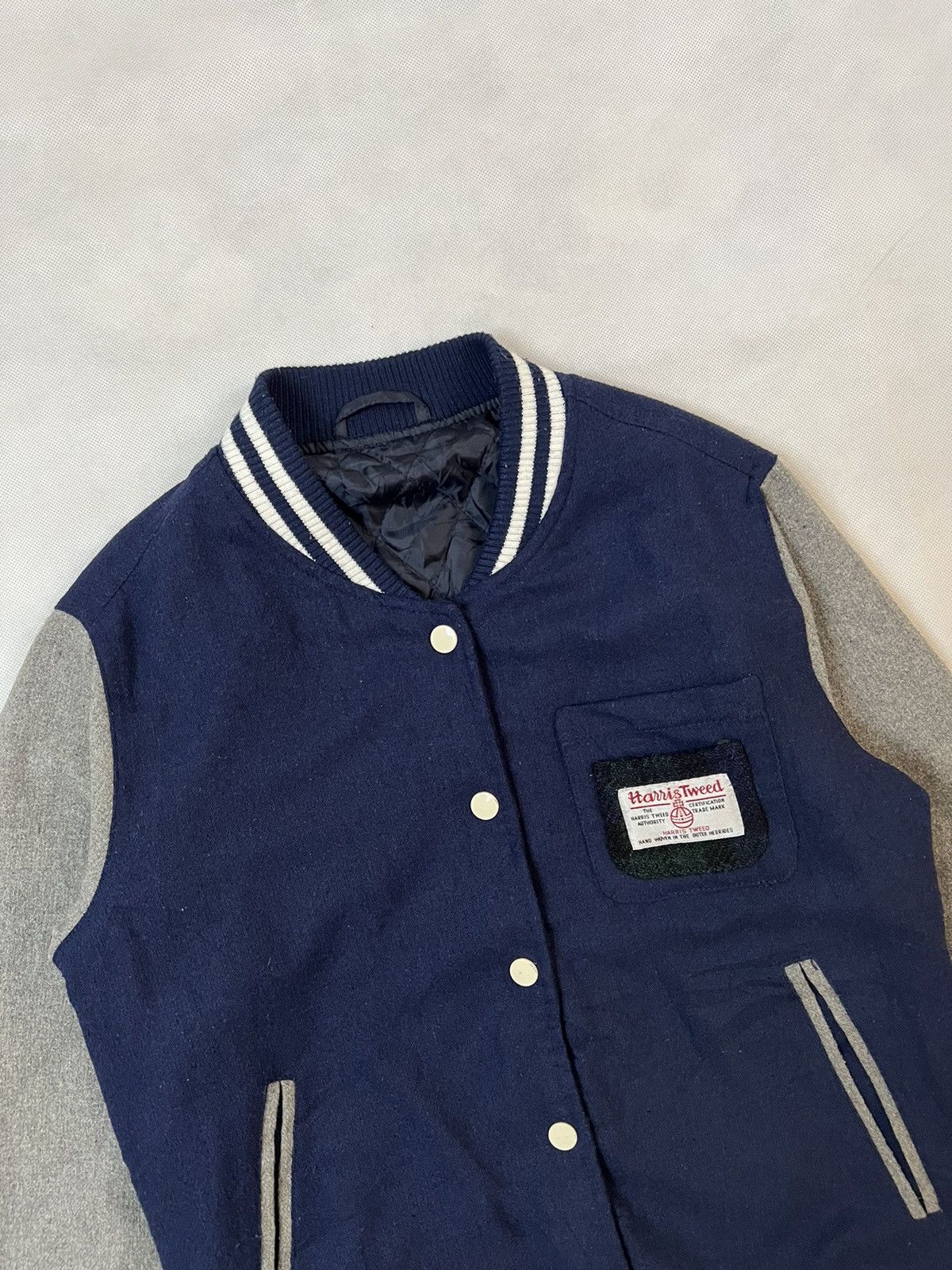 Harris Tweed Harris Tweed Wool Quilted Button Up Varsity Jacket Size US M / EU 48-50 / 2 - 7 Thumbnail