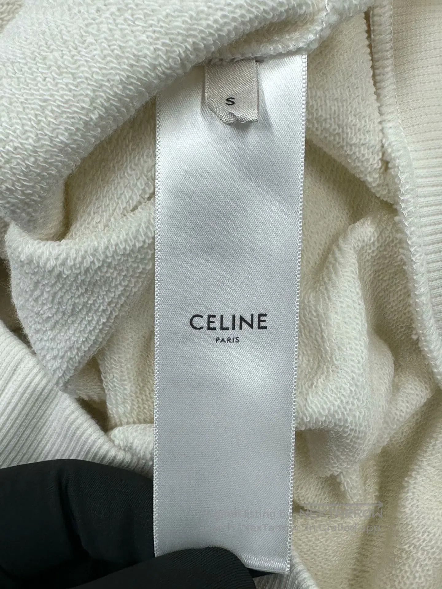 Celine CELINE White Drawstring Logo Hooded Sweatshirt| Size US S / EU 44-46 / 1 - 4 Thumbnail