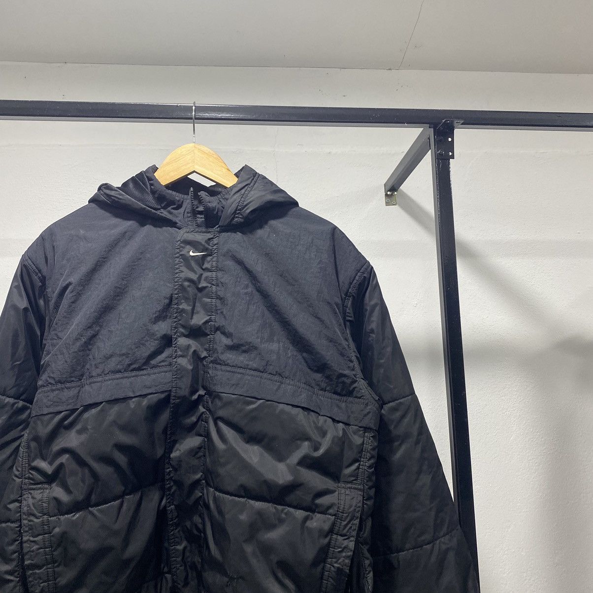 Nike × Vintage Sick☠️ Nike Center Swoosh Backhit Puffer Down Winter Jacket Size US L / EU 52-54 / 3 - 4 Thumbnail