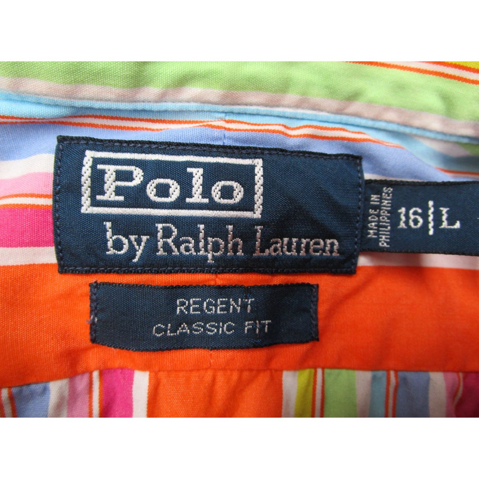 Polo Ralph Lauren VINTAGE Polo Ralph Lauren Shirt Mens 16 Large Orange Button Up Regent Size 42R - 3 Thumbnail