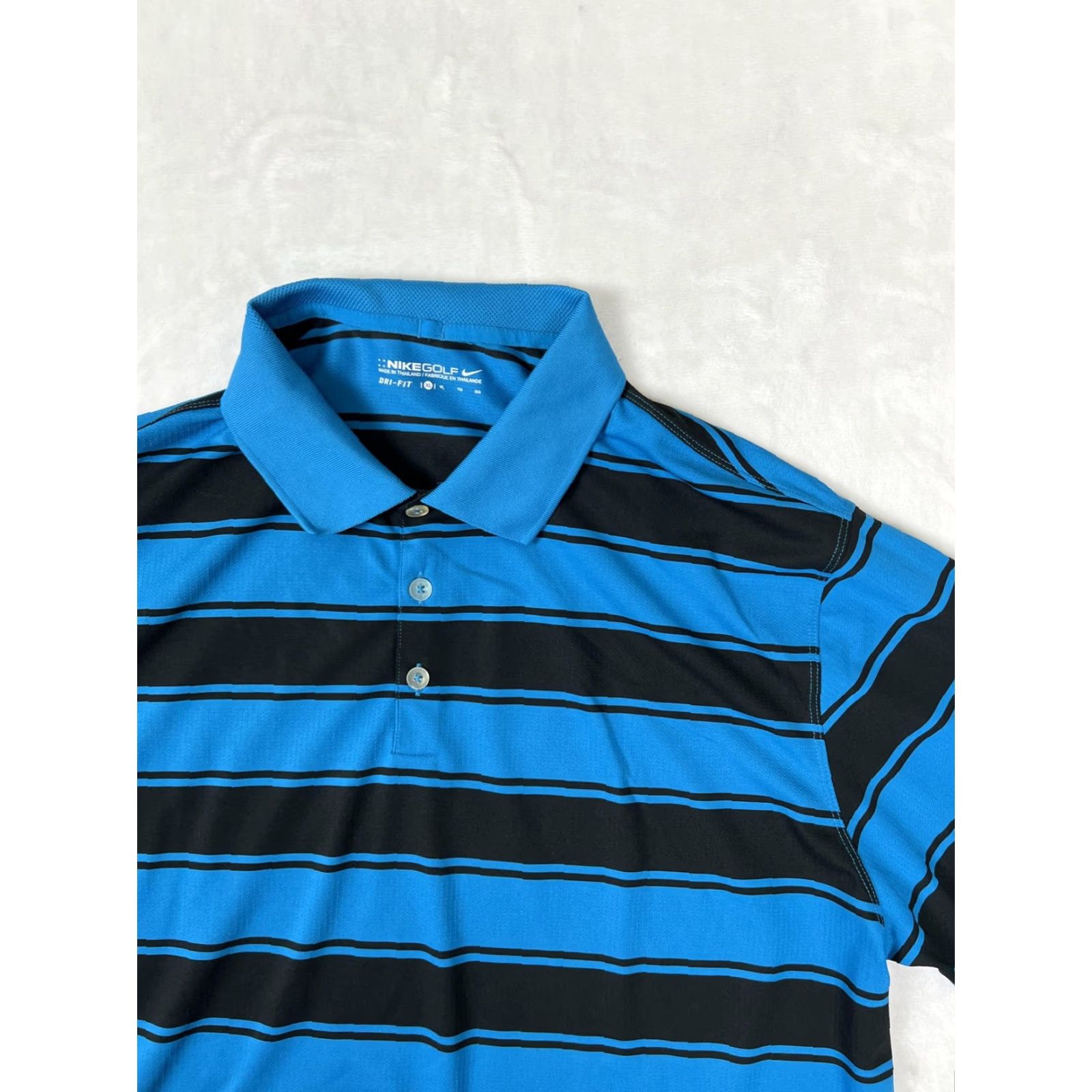 Nike Nike Golf Polo Shirt Mens XL Blue Striped Dri-FIT Swoosh Logo Shirt Size US XL / EU 56 / 4 - 2 Thumbnail