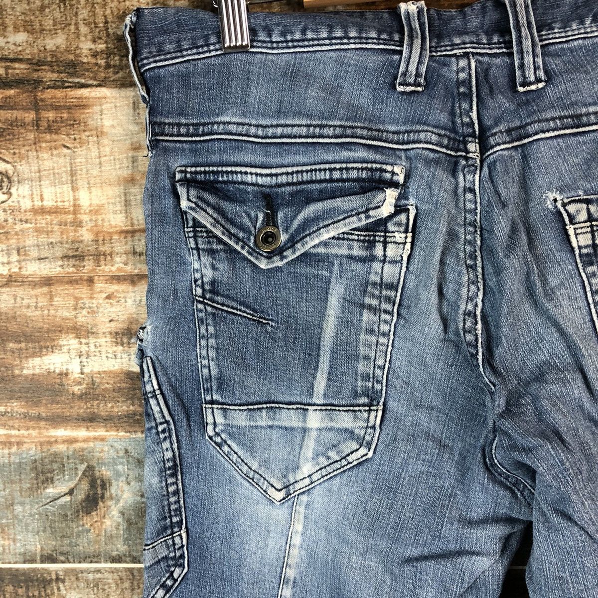 Japanese Brand Burtle Blue Distressed vintage Denim Pants #A2172 Size US 34 / EU 50 - 19 Thumbnail