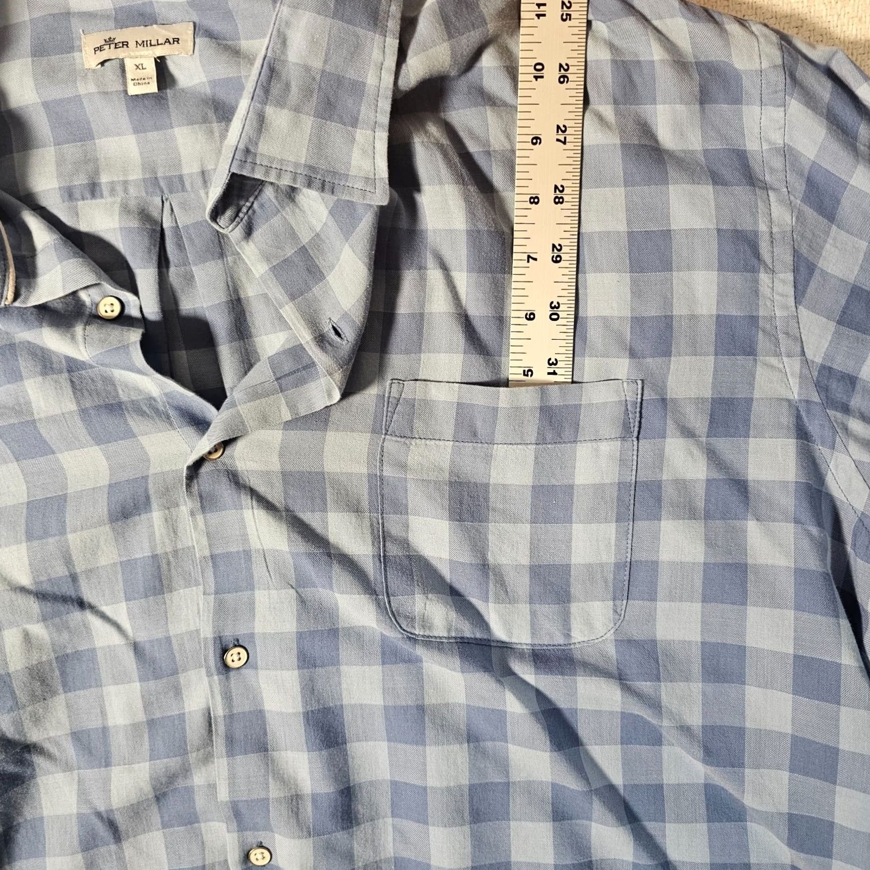 Peter Millar Peter Millar Shirt Button-Up XL Blue Check Mens Long Sleeve Casual Vintage No Size US XL / EU 56 / 4 - 4 Thumbnail