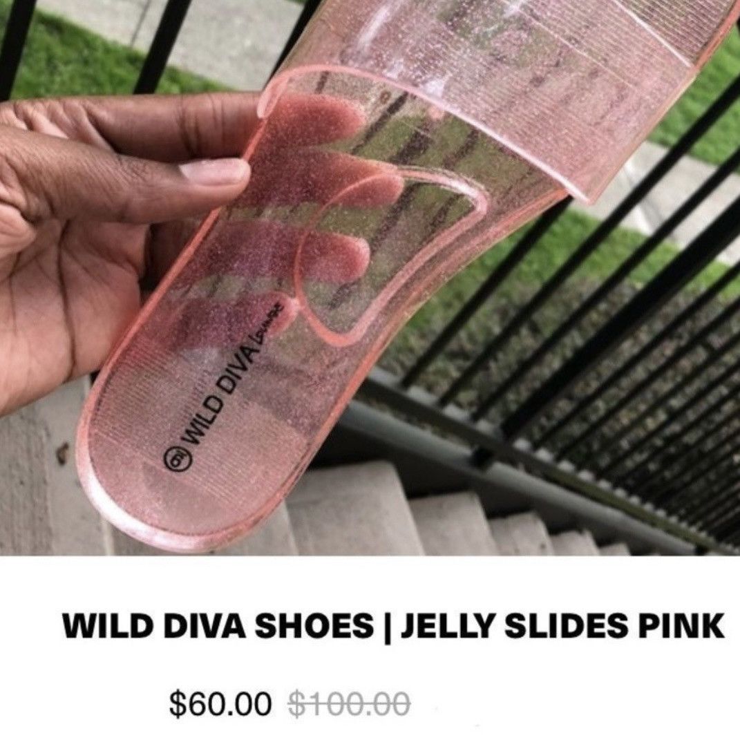 Other WILD DIVA Lounge, Pink Glitter Jelly Sandals Size US 6 / IT 36 - 5 Thumbnail