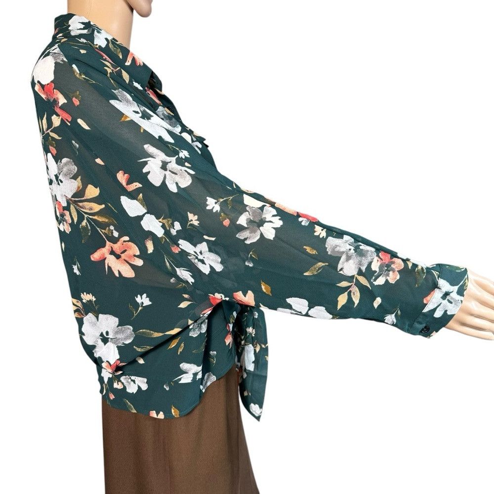 Adrianna Papell NWT New $89 Adrianna Papell Floral Long Sleeve Front Tie Gr Size L / US 10 / IT 46 - 4 Thumbnail