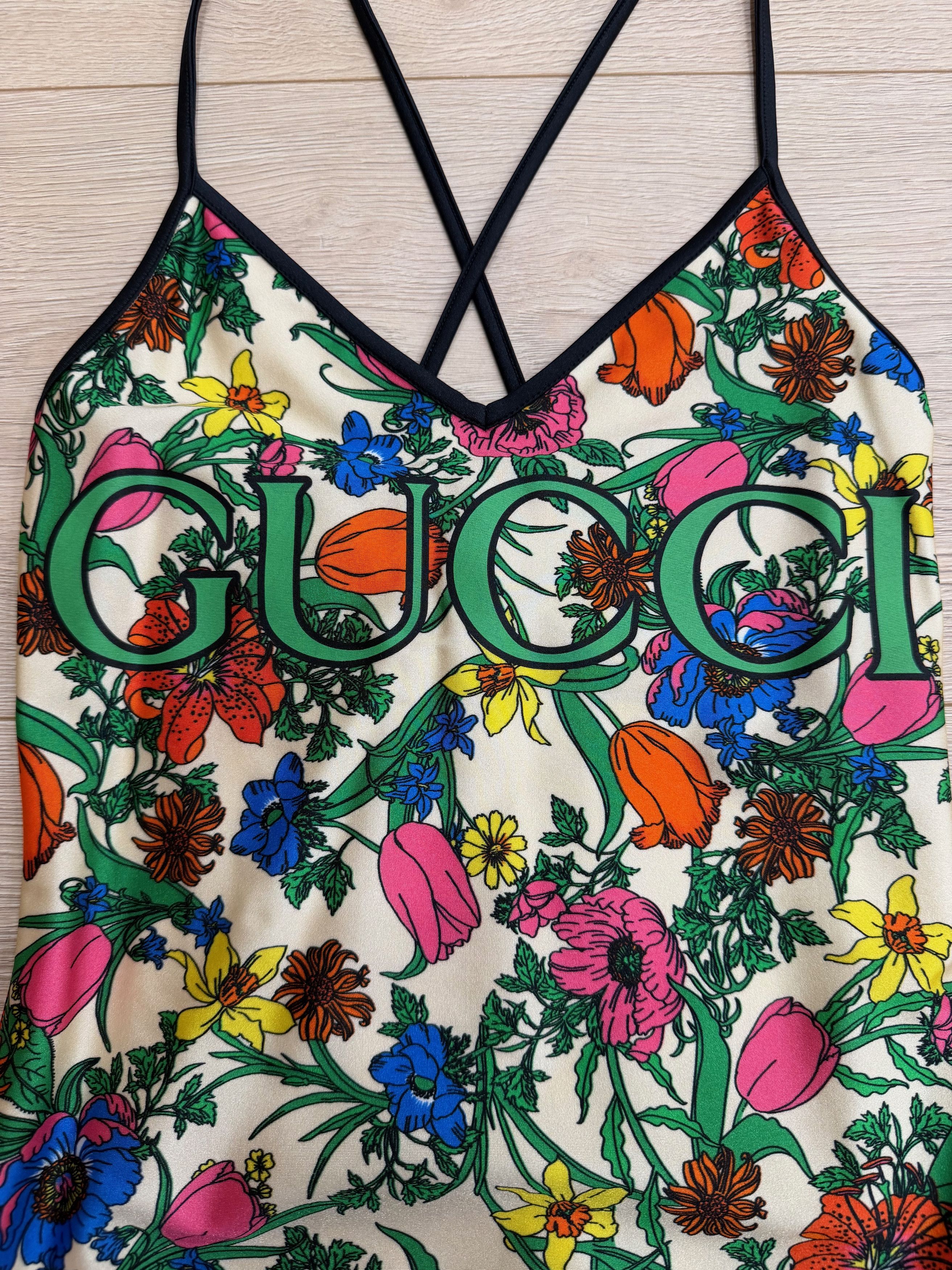 Gucci Gucci Floral Print Logo 1 Piece Swimsuit Bathingsuit S Small Size S / US 4 / IT 40 - 4 Thumbnail