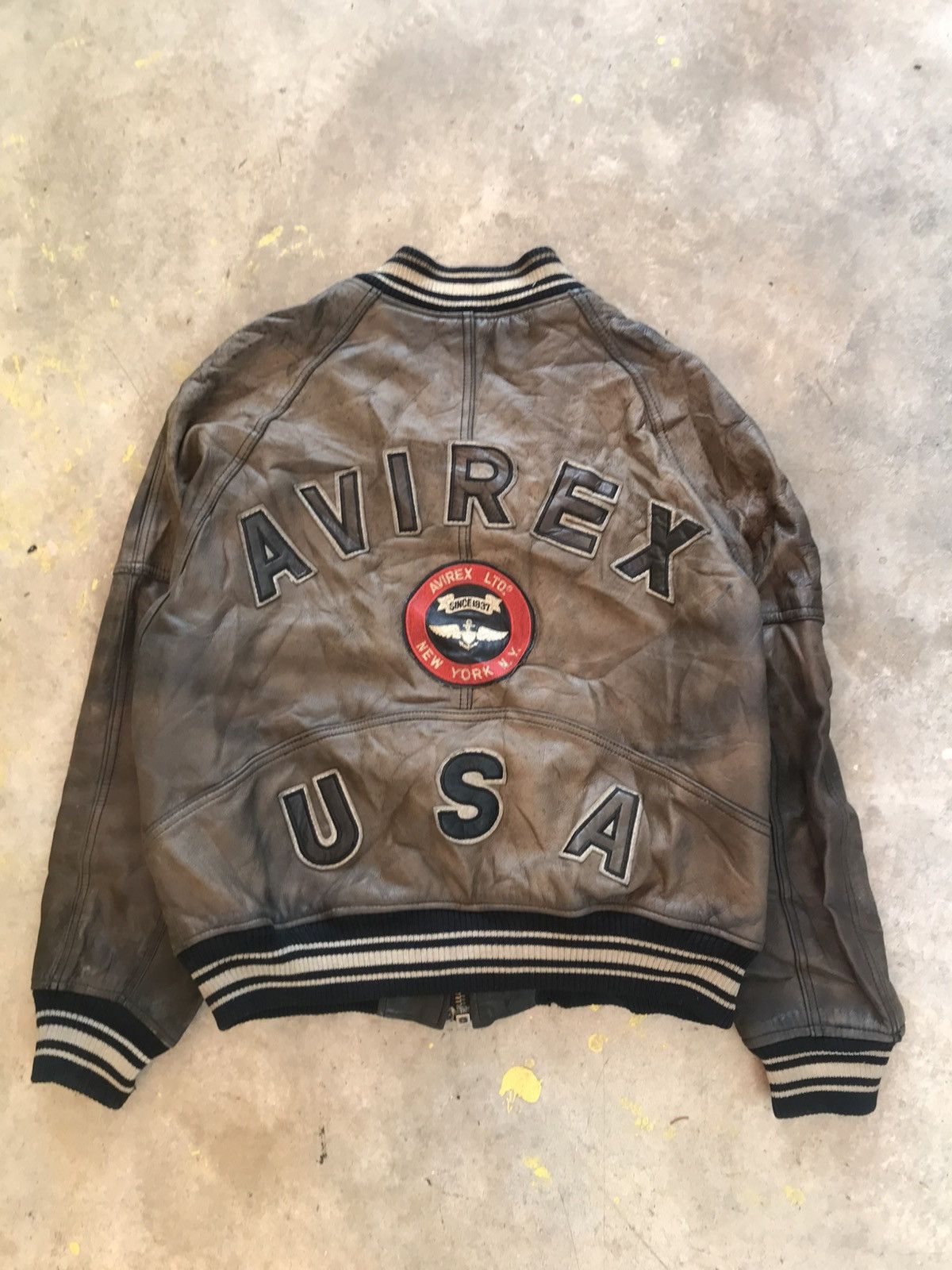 Avirex Vintage Avirex Black Faded Leather Jacket (size S) Size US S / EU 44-46 / 1 - 2 Thumbnail