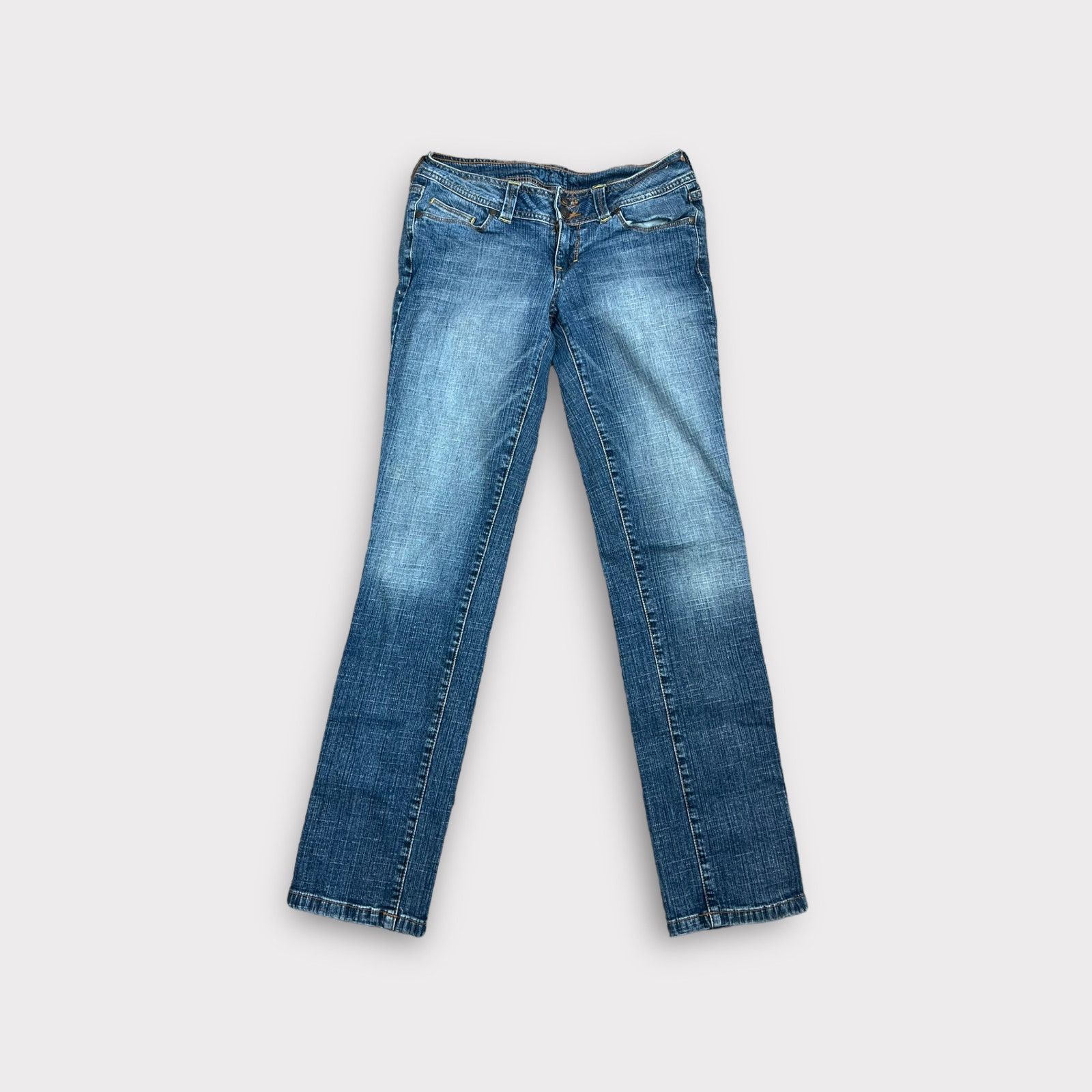 Decree Decree | Double Button Low Rise Cotton Blend Jeans | 7 Size 28" / US 6 / IT 42 - 1 Thumbnail