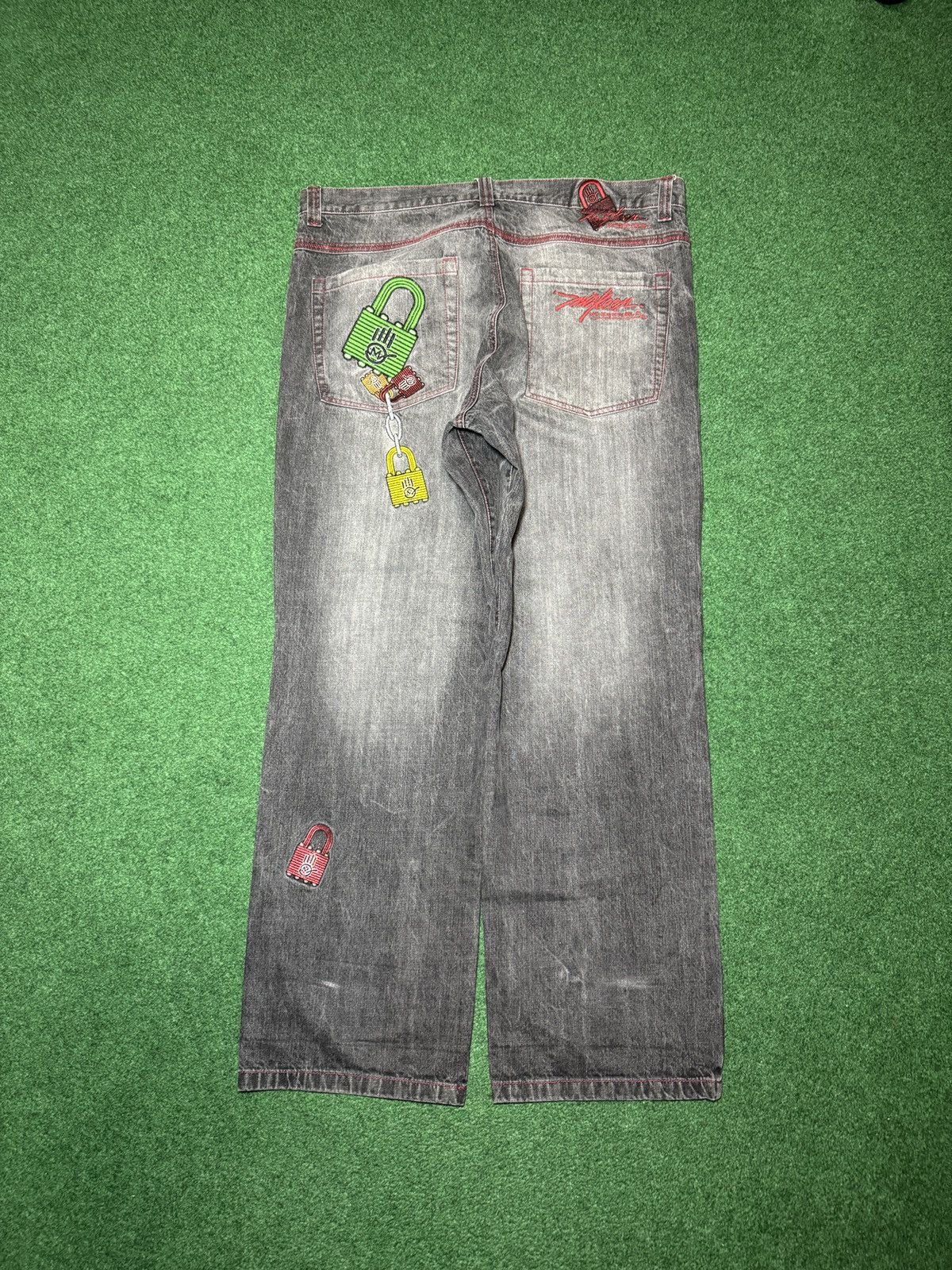 Vintage Miskeen Streetwear Wide Leg Y2K Denim Pants 42x32 Black Size US 42 / EU 58 - 1 Thumbnail