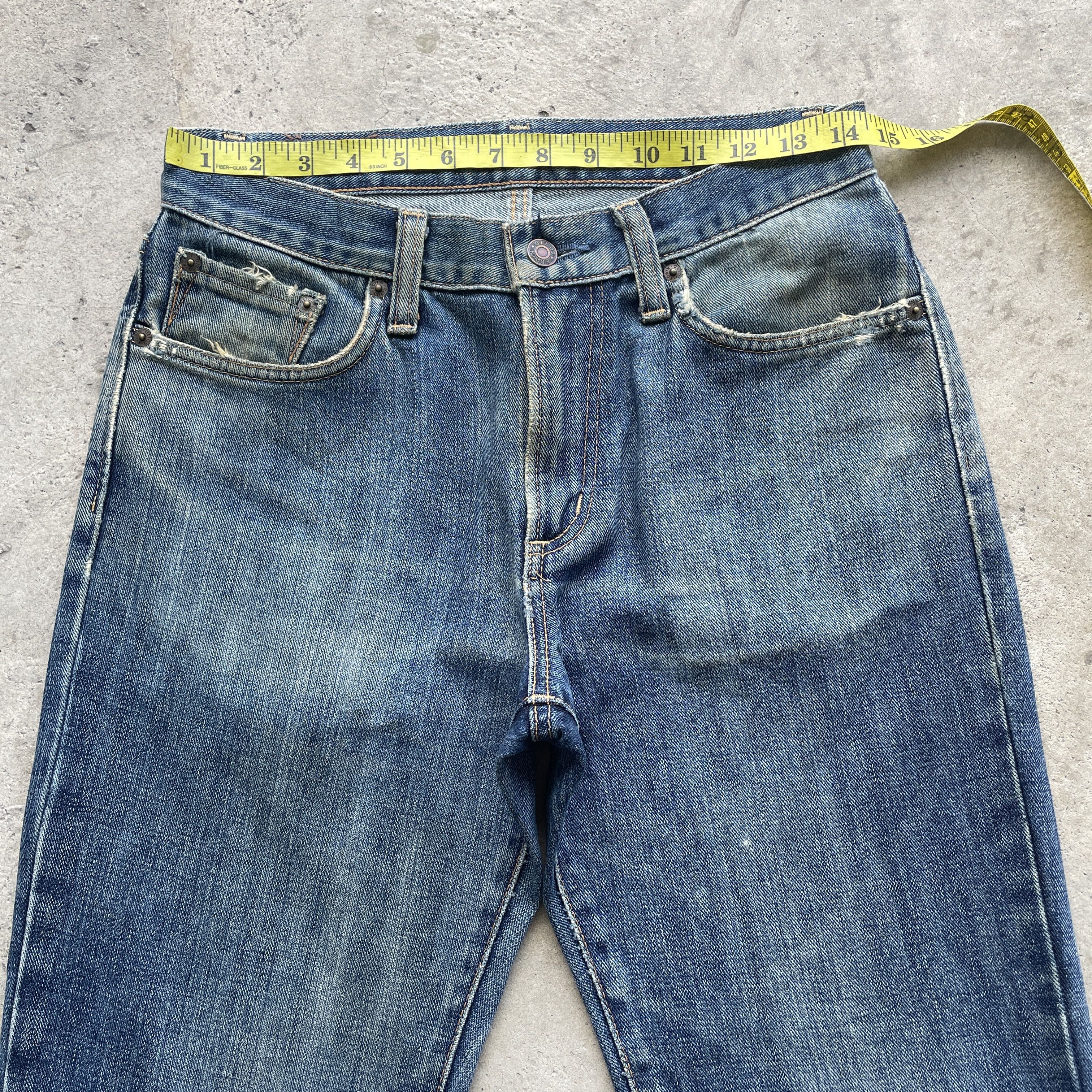 Edwin VINTAGE EDWIN DISTRESSED FADED DENIM PANTS JEANS W29x28.5 Size US 29 - 6 Thumbnail