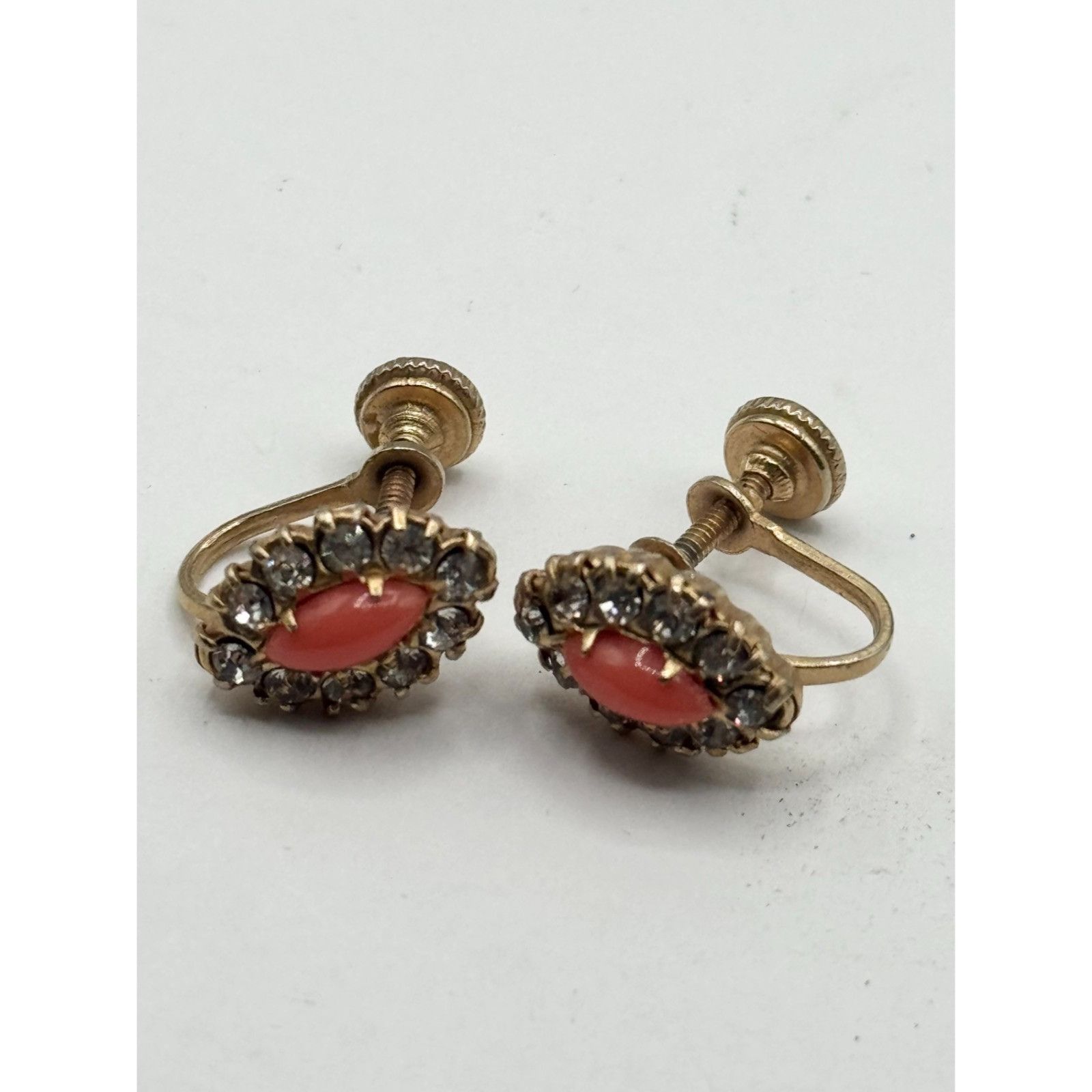Other Vintage orange rhinestone screw back earrings Size ONE SIZE - 2 Thumbnail