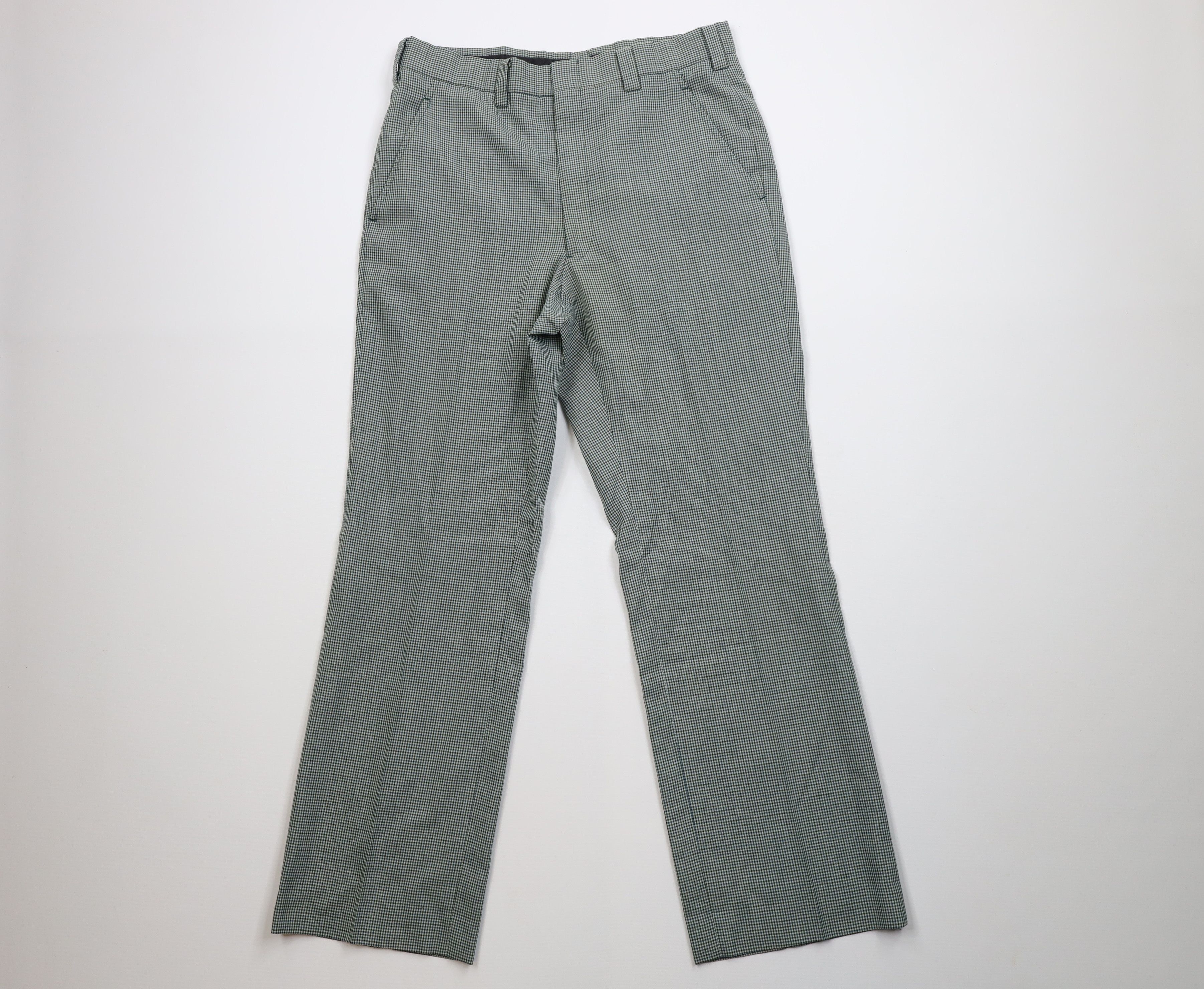 Vintage Vintage 70s Streetwear Flared Wide Leg Chino Pants Plaid USA Size US 32 / EU 48 - 1 Thumbnail
