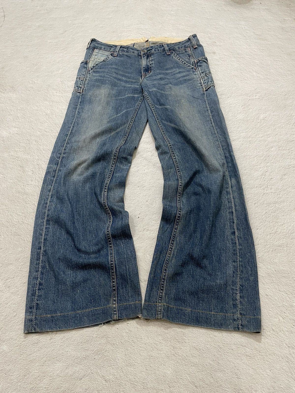 2000s Japanese Flare Denim Bootcut Jeans Mudwash Y2K LGB