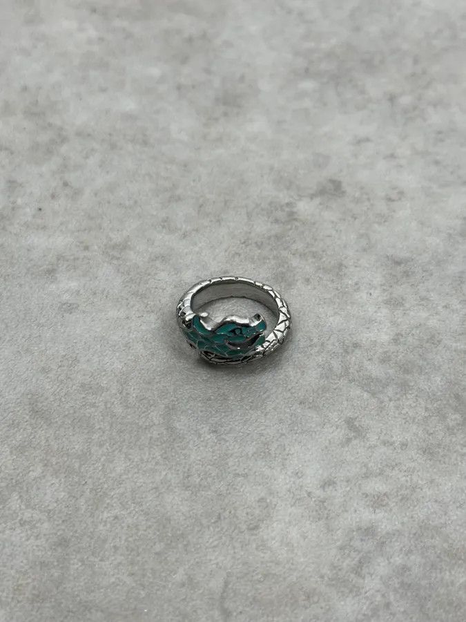 Vintage 2000s Cavalli Blue Asian Dragon Metal Ring Size ONE SIZE - 5 Thumbnail