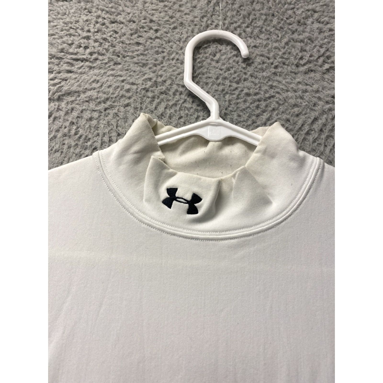 Under Armour VINTAGE Under Armour Women's Athletic Compression Mock Neck Shirt XL White Activewear Size XL / US 12-14 / IT 48-50 - 2 Thumbnail