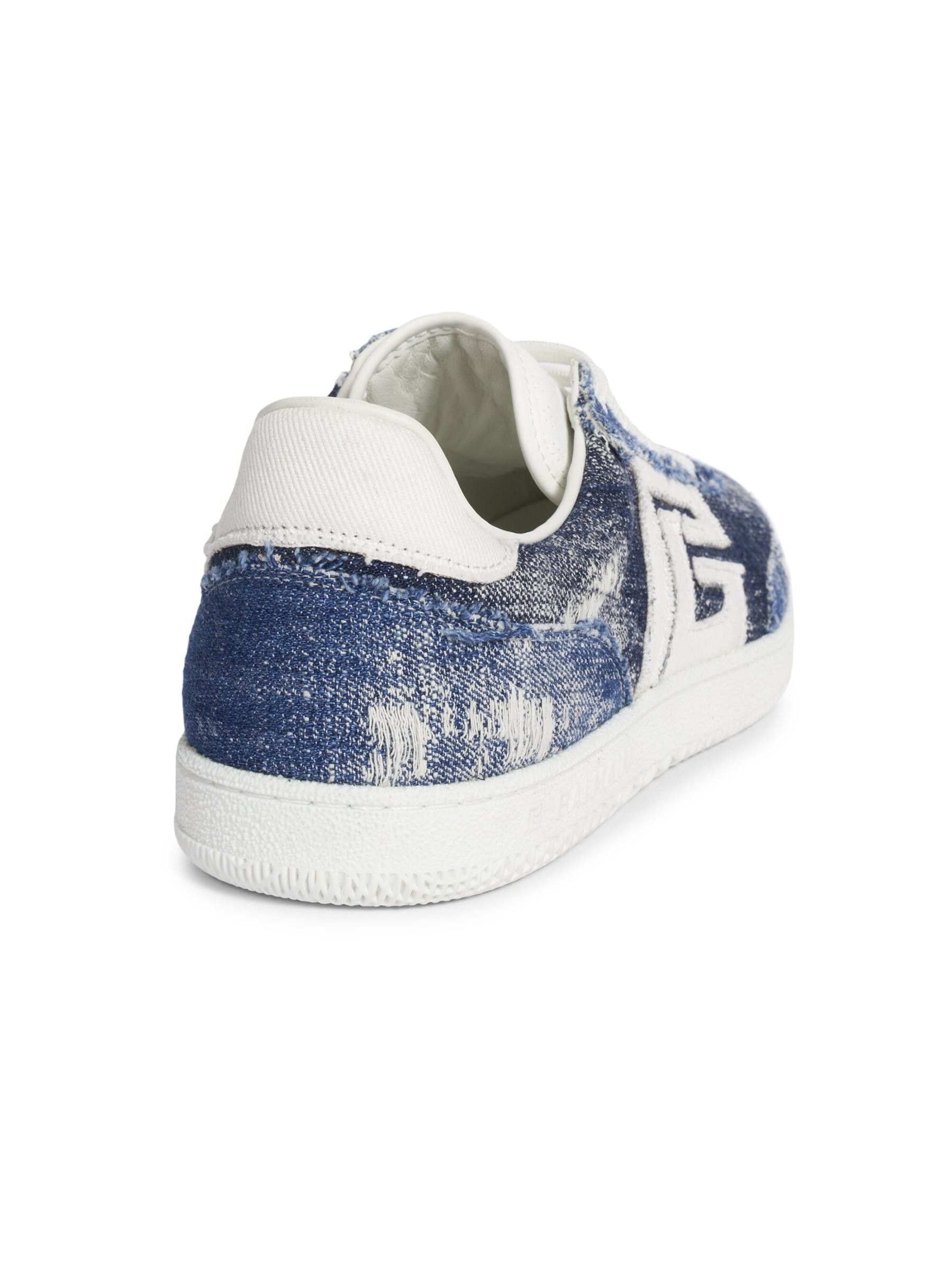 Balmain o1s1wg110925 Swan Destroyed Denim Sneakers in Blue Size US 10 / IT 40 - 6 Thumbnail